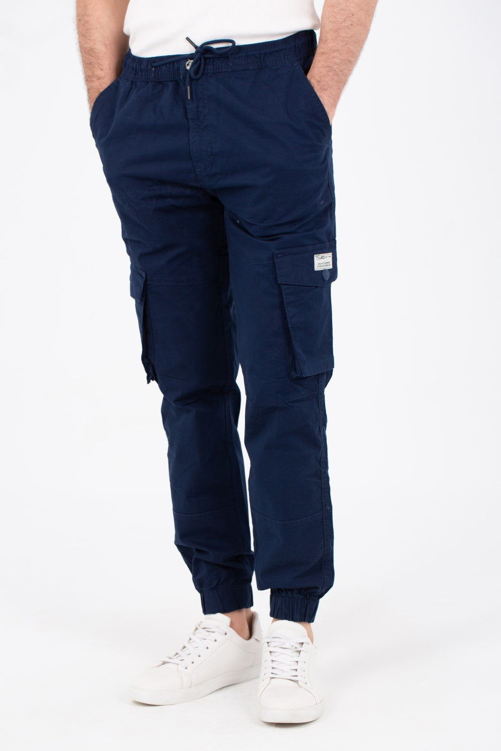 Mens Gabardine Pants With Elastic Waistband And Modern Side Pockets
