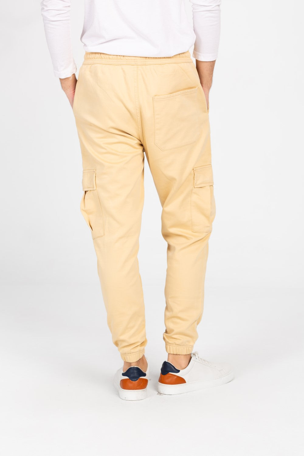 بنطلون شروال جبردين رجالي بحزام خصر مطاطي وجيوب جانبية