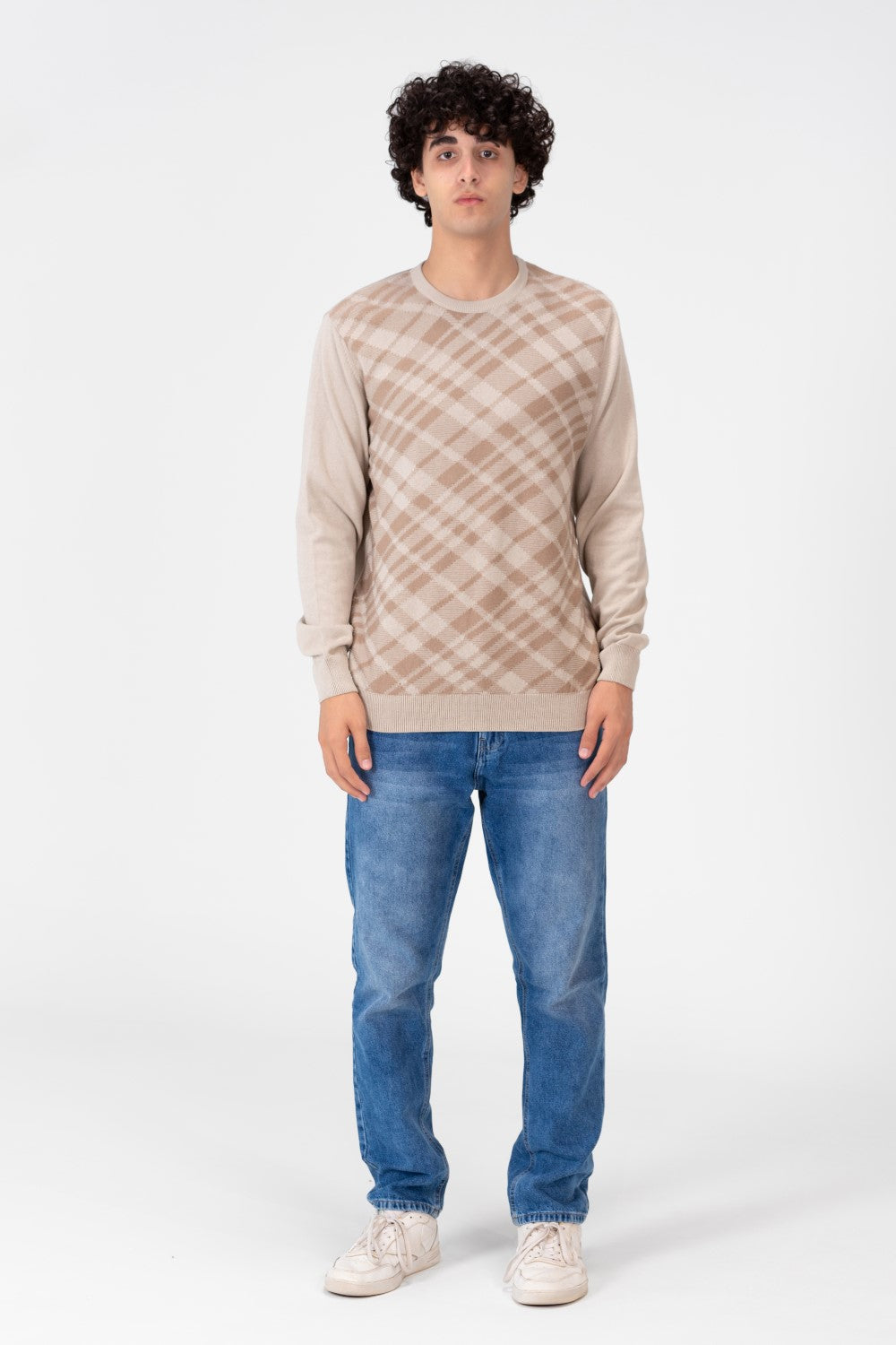Men's Round Neck Long Sleeves Pullover Made Of Cotton Material