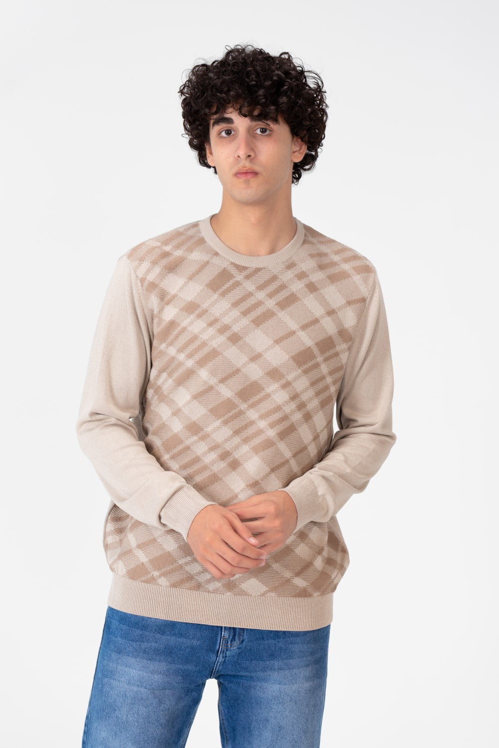 Men's Round Neck Long Sleeves Pullover Made Of Cotton Material