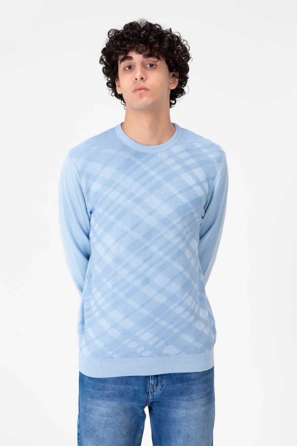 Men's Round Neck Long Sleeves Pullover Made Of Cotton Material