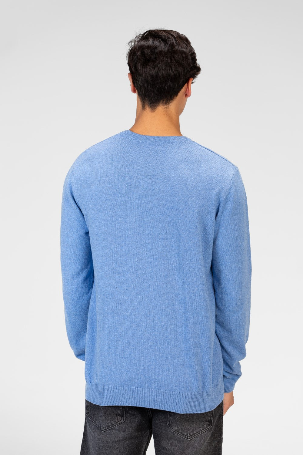 Men's Round Neck Plain Pullover With Long Sleeves