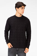 Men's Round Neck Pullover With Long Sleeves