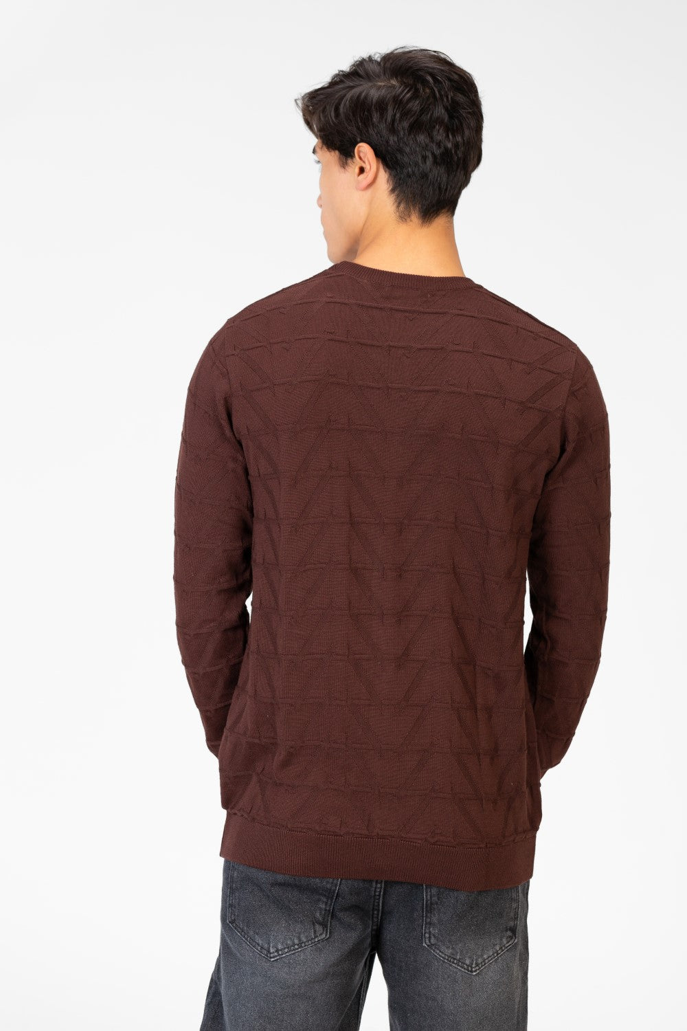 Men's Round Neck Pullover With Long Sleeves