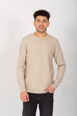 Men's Round Neck Made Of Comfort Wool With Designed Pattern Pullover