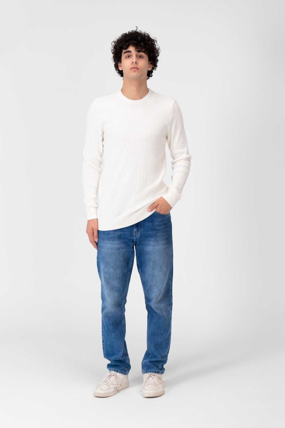 Men's Round Neck Pullover Made Of Cotton