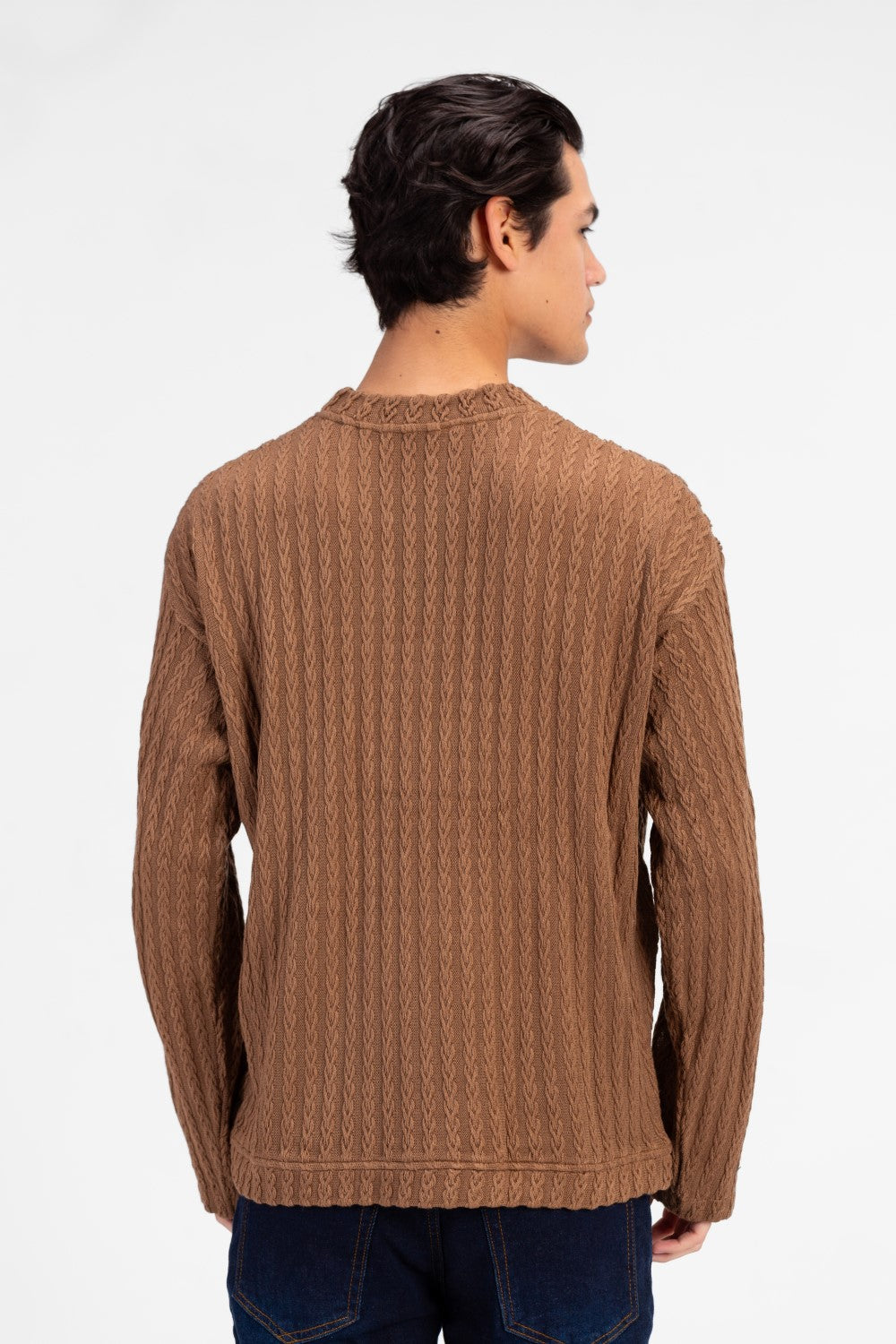 Men's Basic Round Neck Knitted Sweater Pullover