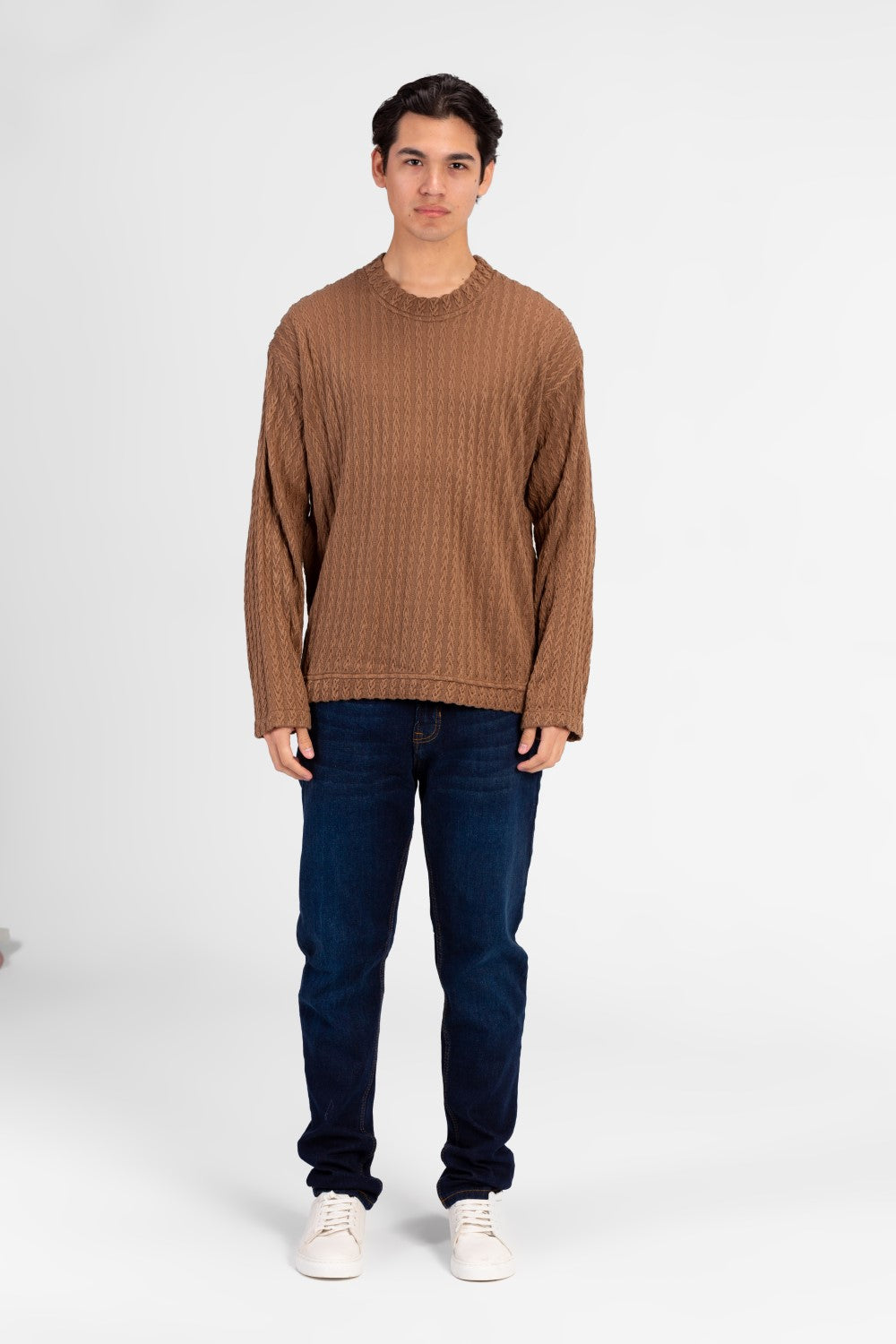 Men's Basic Round Neck Knitted Sweater Pullover