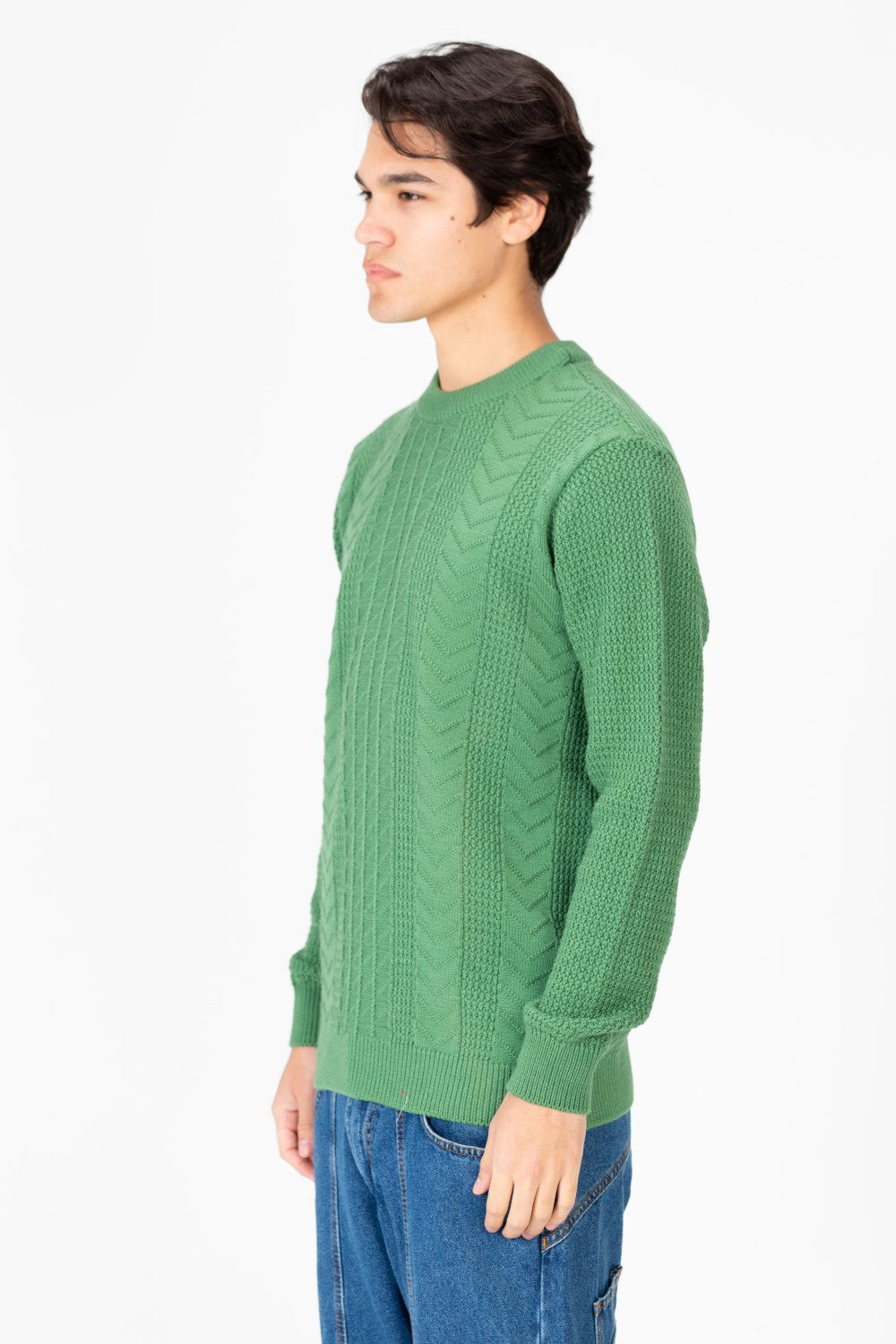 Men's Long Sleeve Round Neck Knitted Pullover Sweater