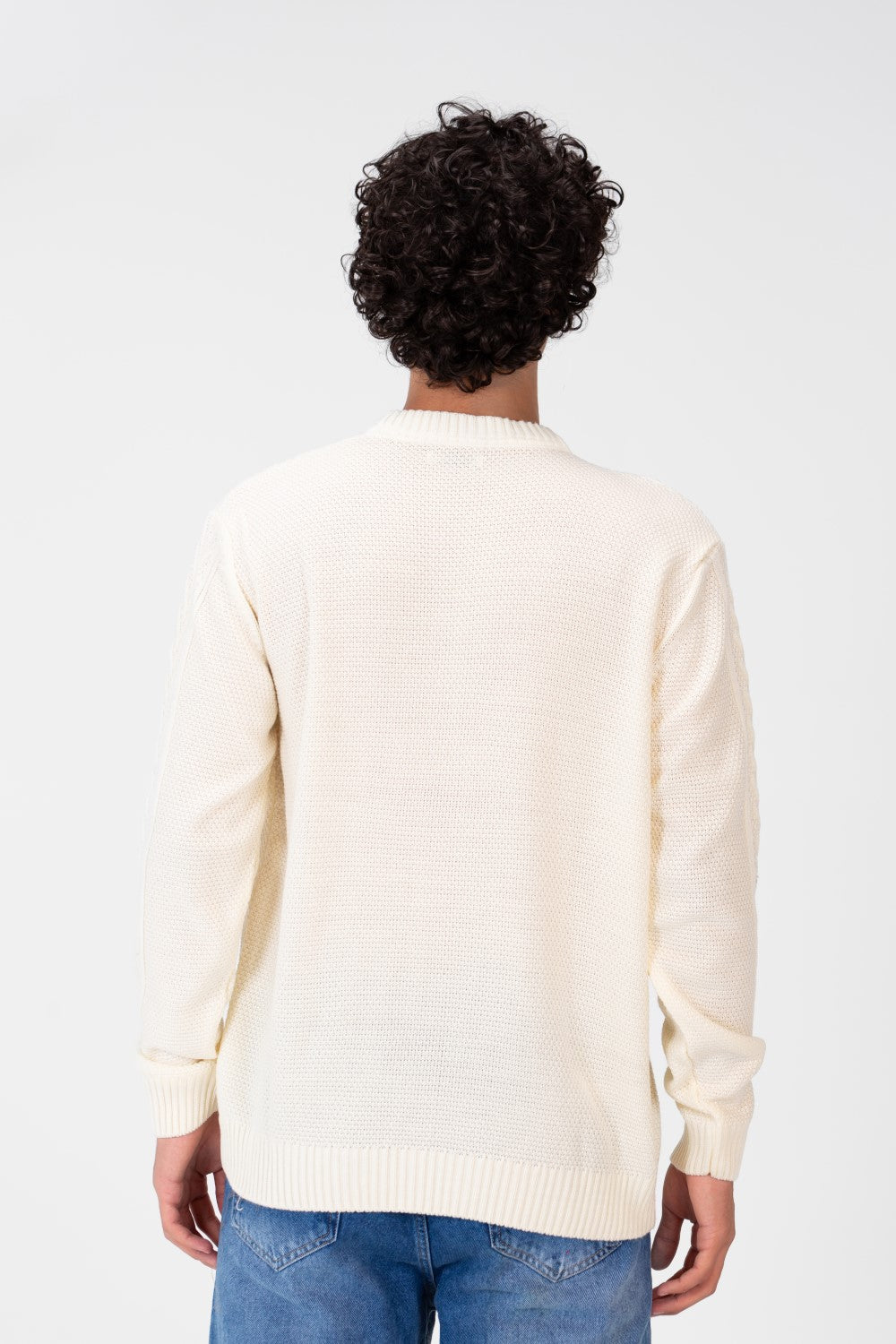 Men's Pullover With Crew Neck And Basic Details