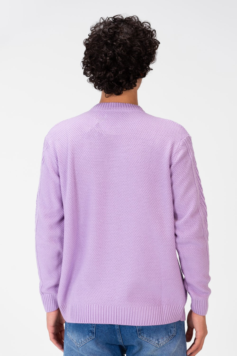 Men's Pullover With Crew Neck And Basic Details