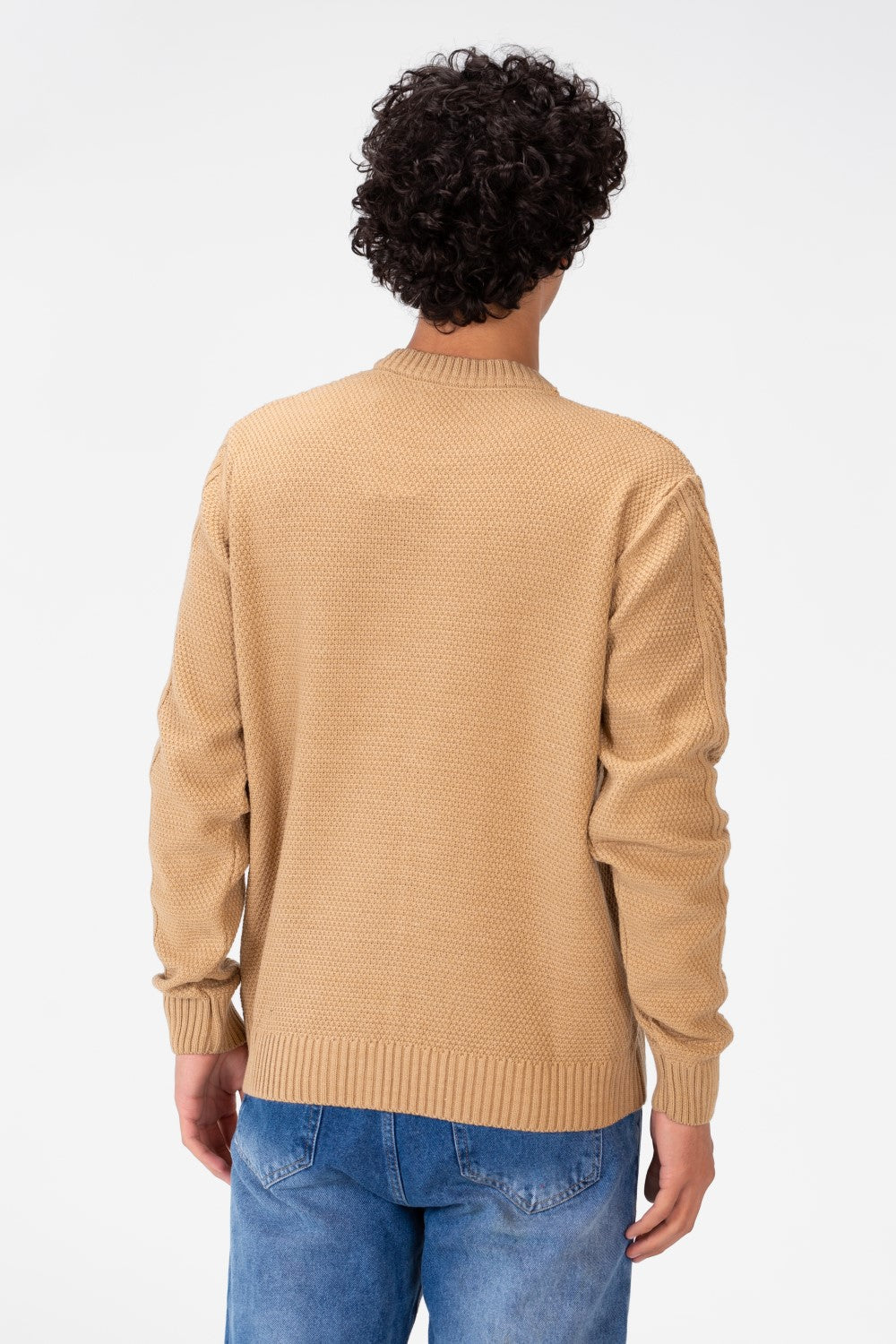 Men's Pullover With Crew Neck And Basic Details