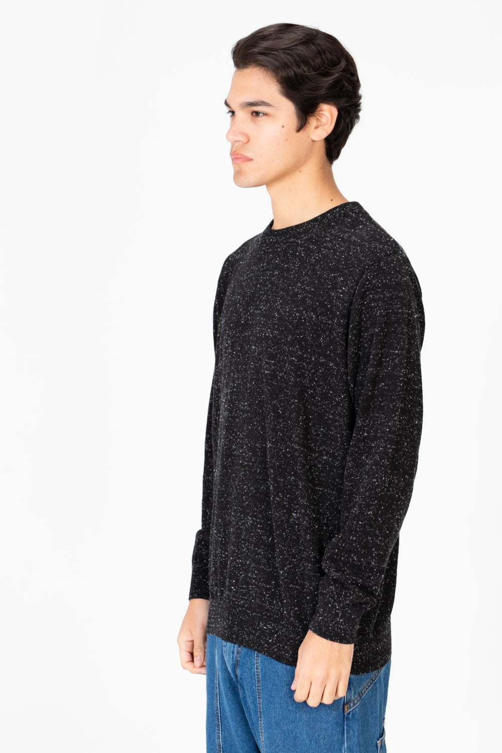Men's Dotted Round Neck Long Sleeve Pullover