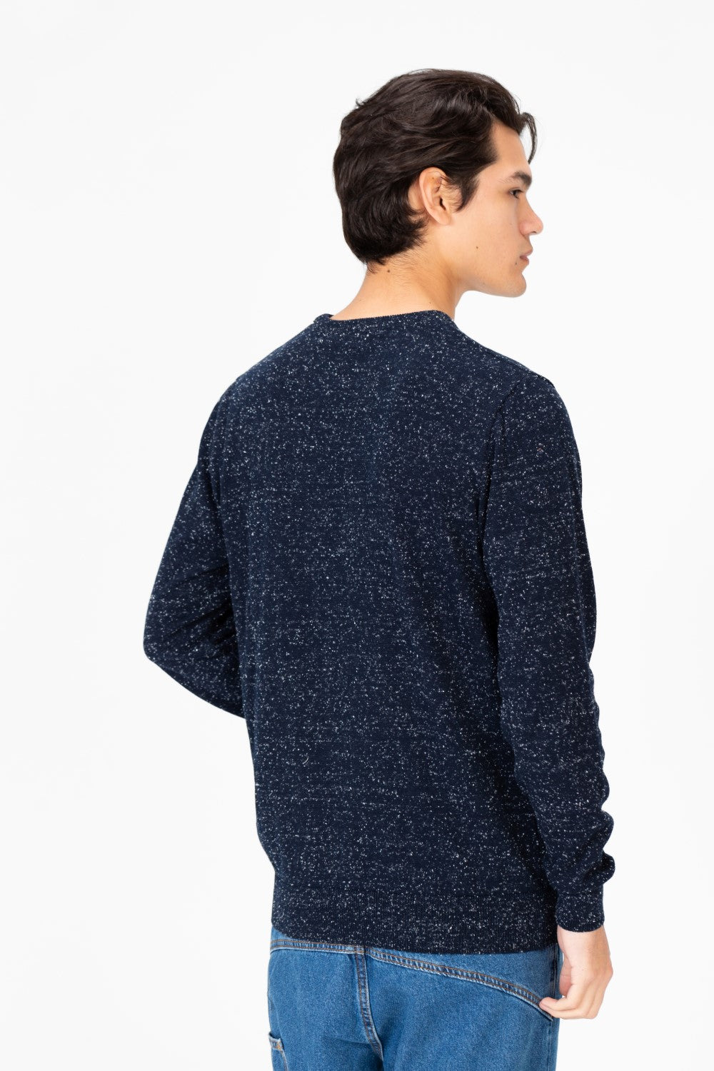 Men's Dotted Round Neck Long Sleeve Pullover