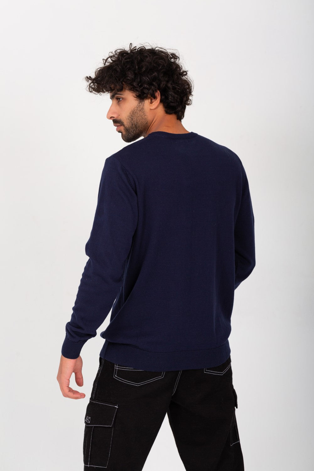 Men's Rounded Neck Padded With Unqiue Modern Pattern Pullover