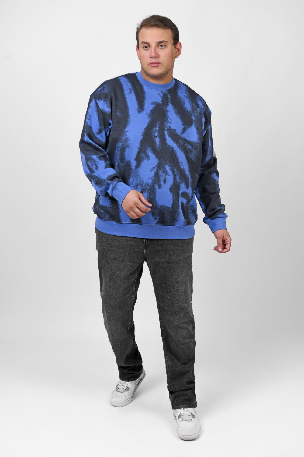 Men's Big Size Long Sleeve Round Neck Printed Sweatshirt