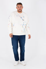 Men's Big Size Round Melton Sweatshirt With Tomato Print
