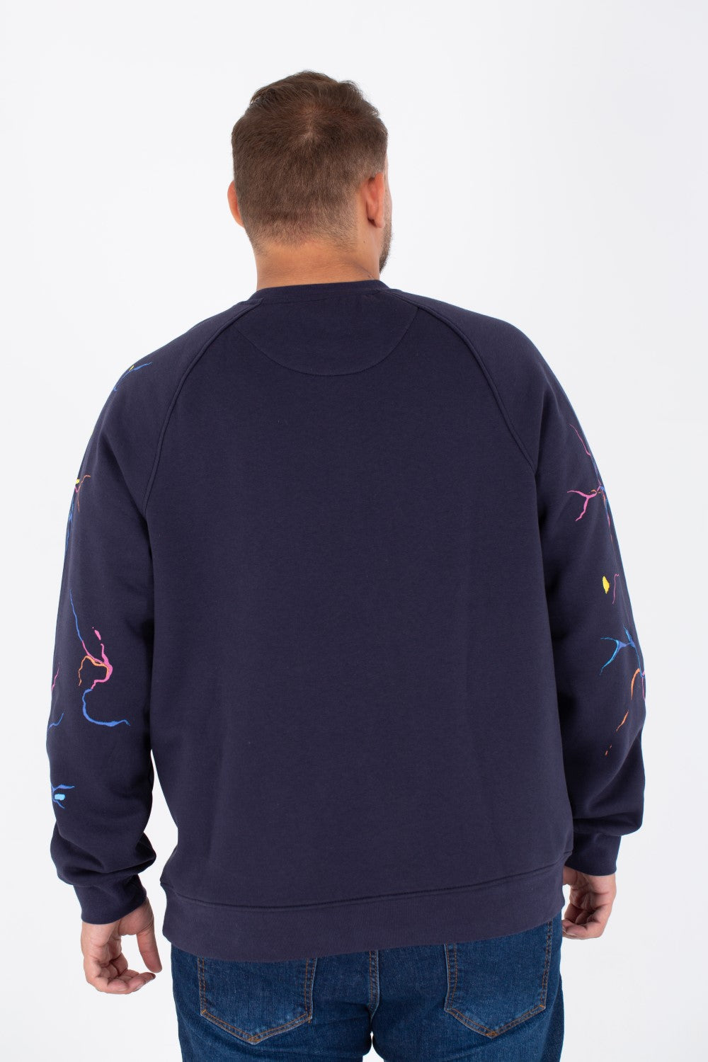 Men's Big Size Round Melton Sweatshirt With Tomato Print