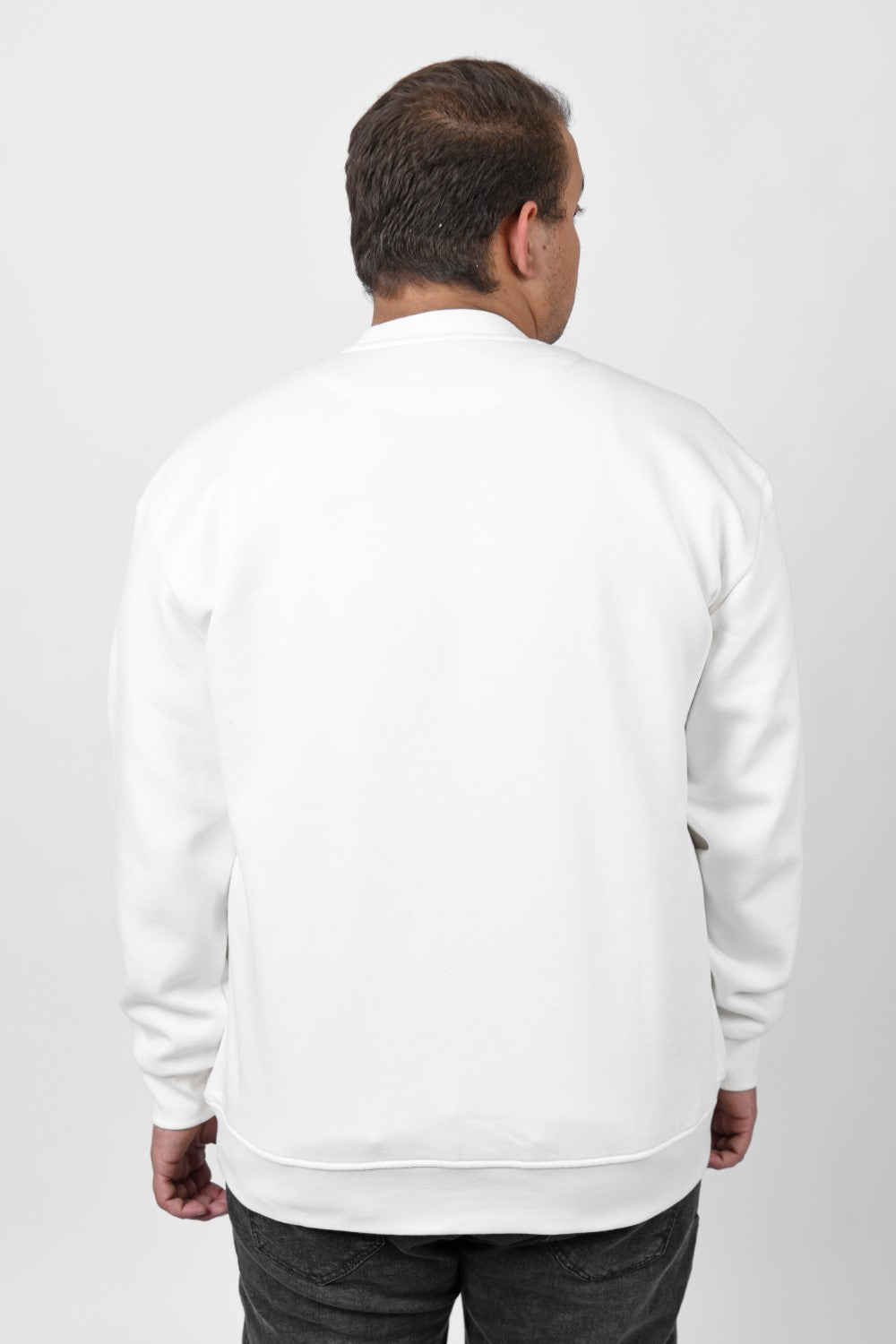 Men's Big Size Long Sleeve Rounded Neck Front Printed Tomato Sweatshirt