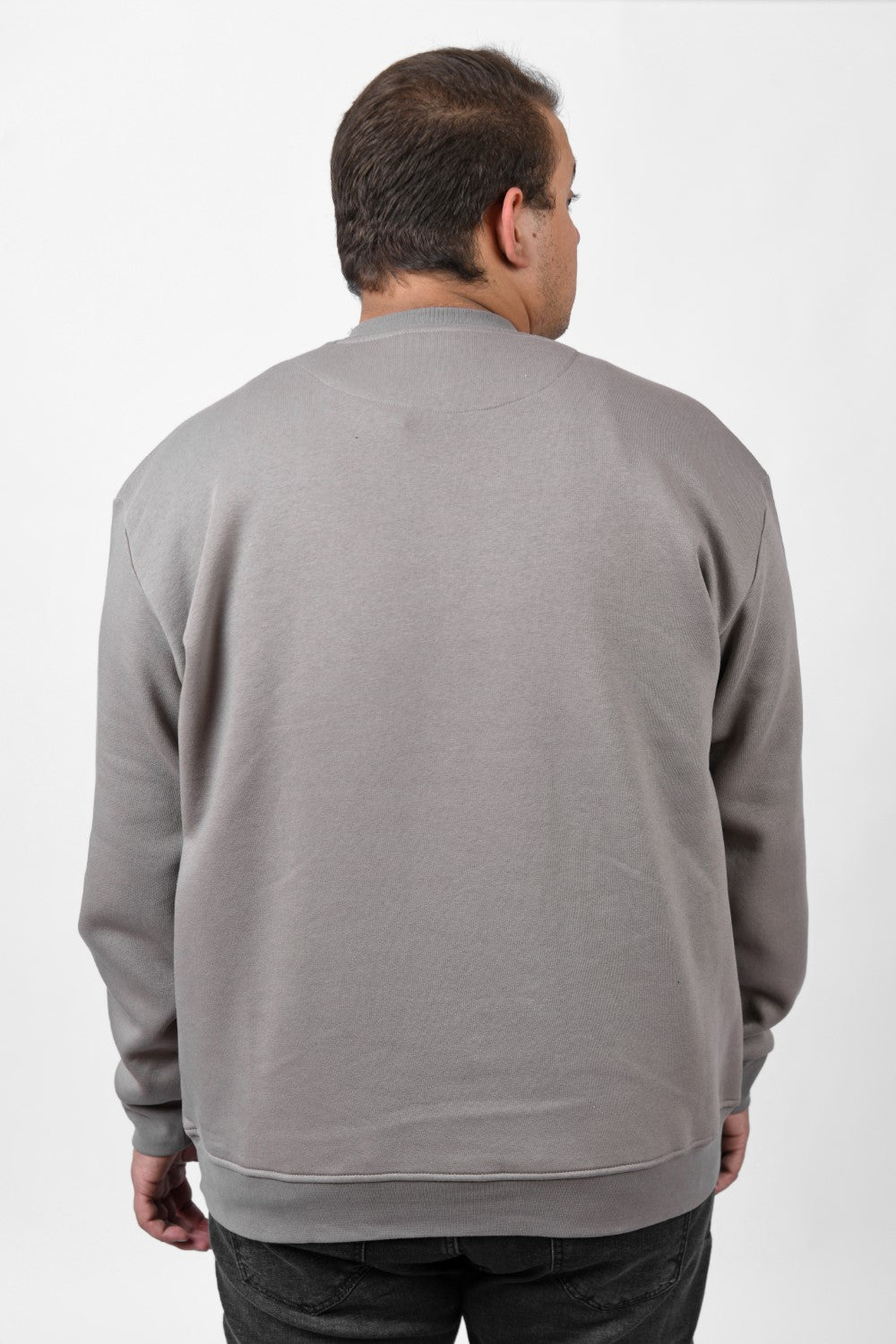 Men's Big Size Long Sleeve Rounded Neck Front Printed Tomato Sweatshirt