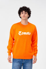 Men's Pullover With A Round Neck And Tomato Print On The Front And Back