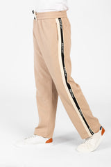 Men's Wide Leg Side Stripes Linen Sweatpants