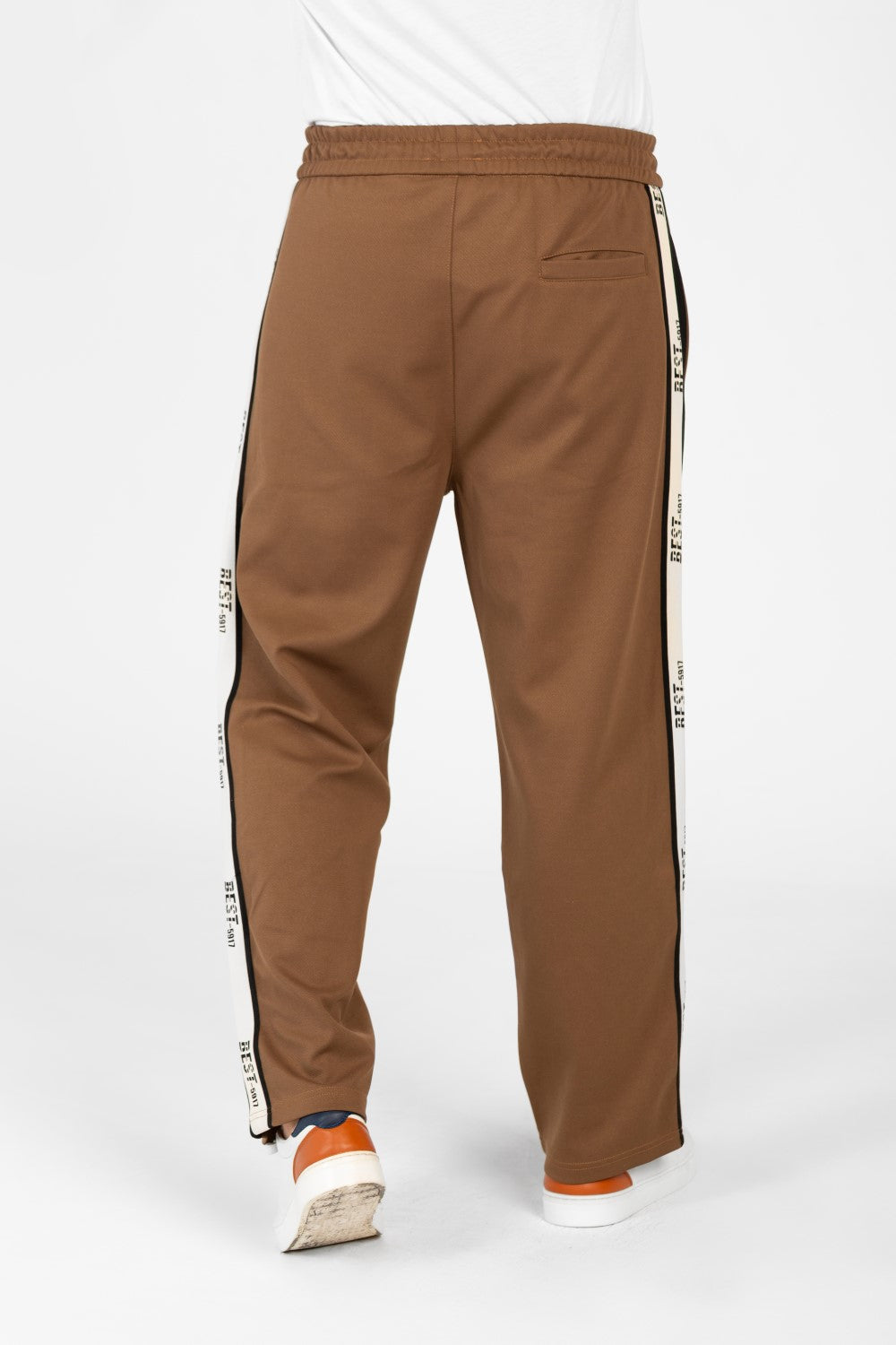 Men's Wide Leg Side Stripes Linen Sweatpants