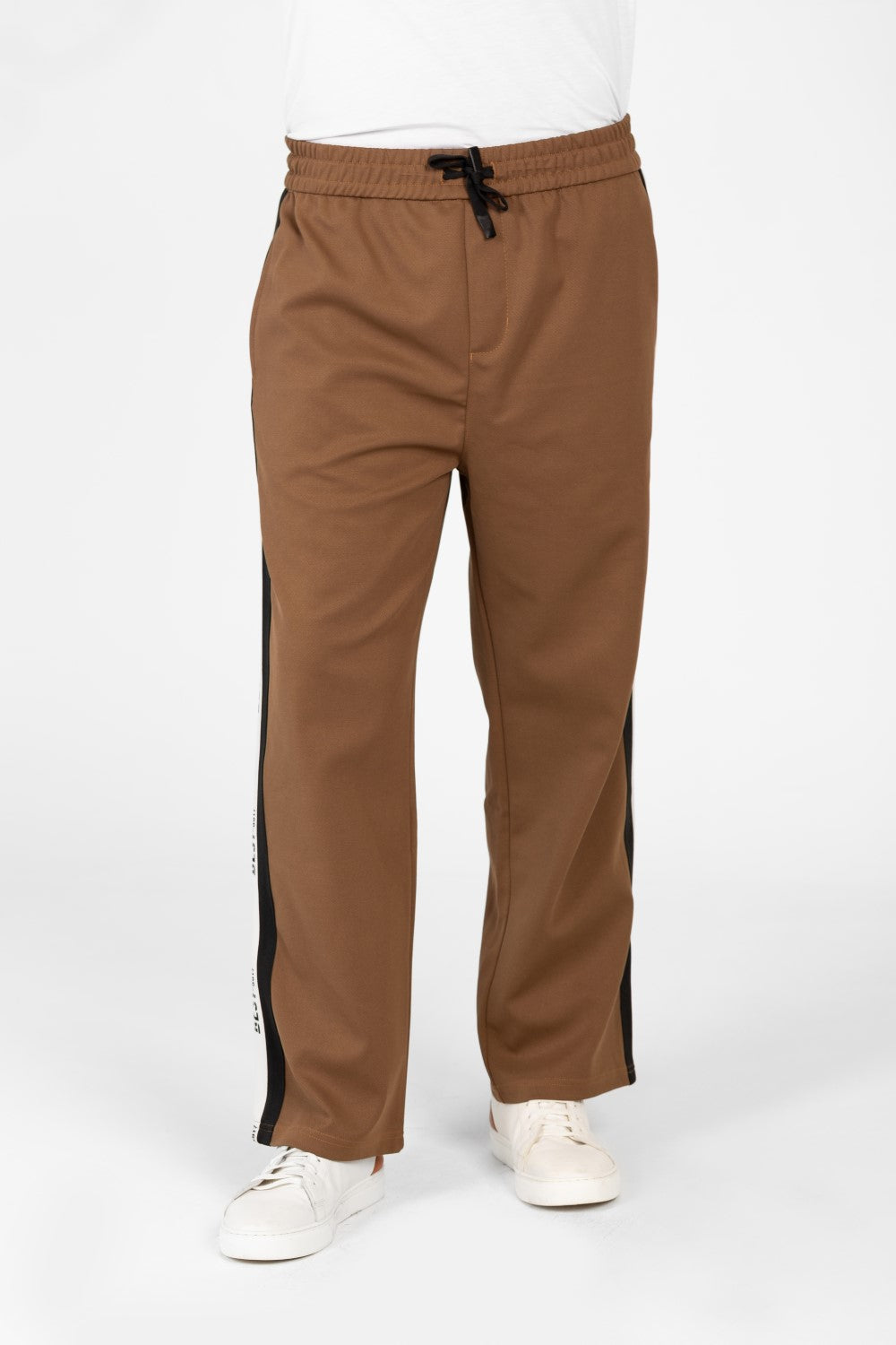 Men's Wide Leg Side Stripes Linen Sweatpants