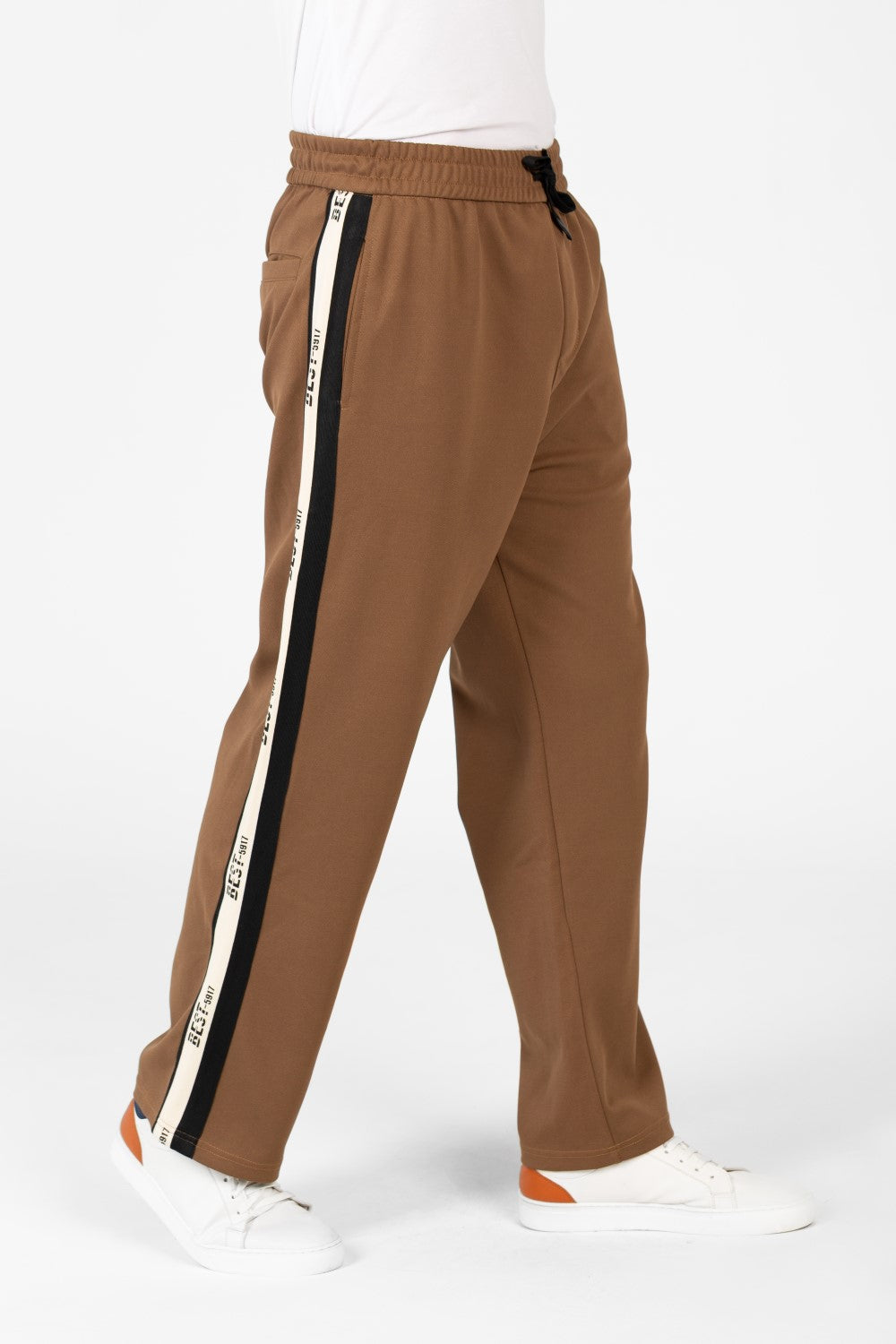 Men's Wide Leg Side Stripes Linen Sweatpants