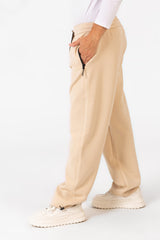 Men's Tomato Oversized Sweatpants With Elastic Waistband And Modern Zipper Pockets