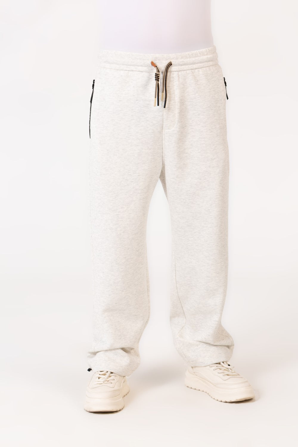 Men's Tomato Oversized Sweatpants With Elastic Waistband And Modern Zipper Pockets