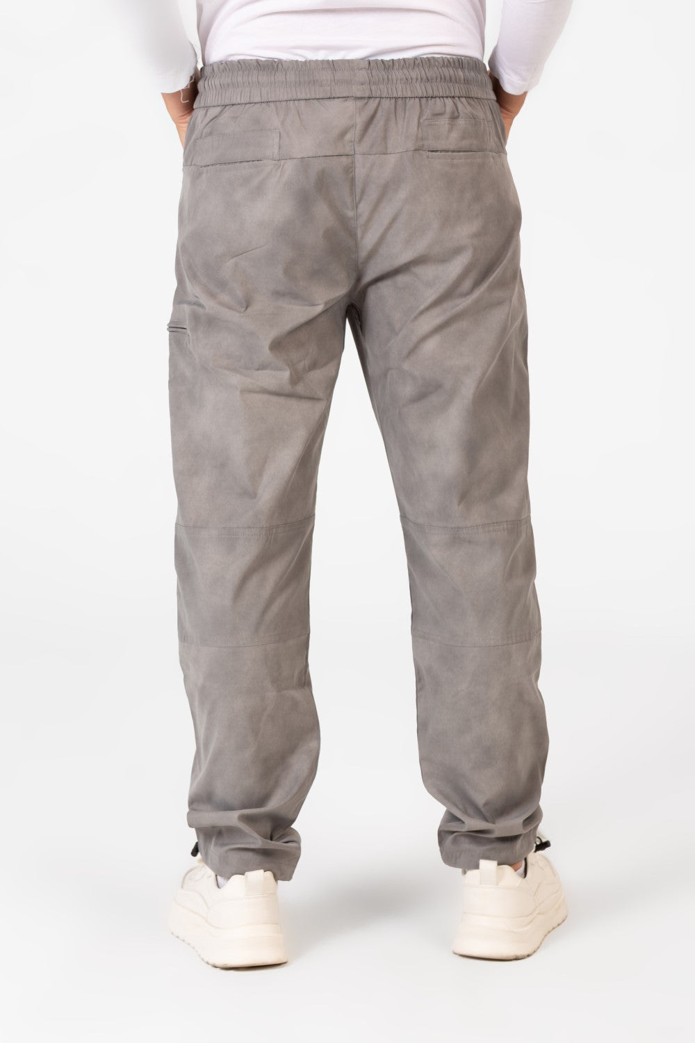 بنطلون رياضي رجالي كبير الحجم بحزام خصر مطاطي وجيوب عصرية بسحاب