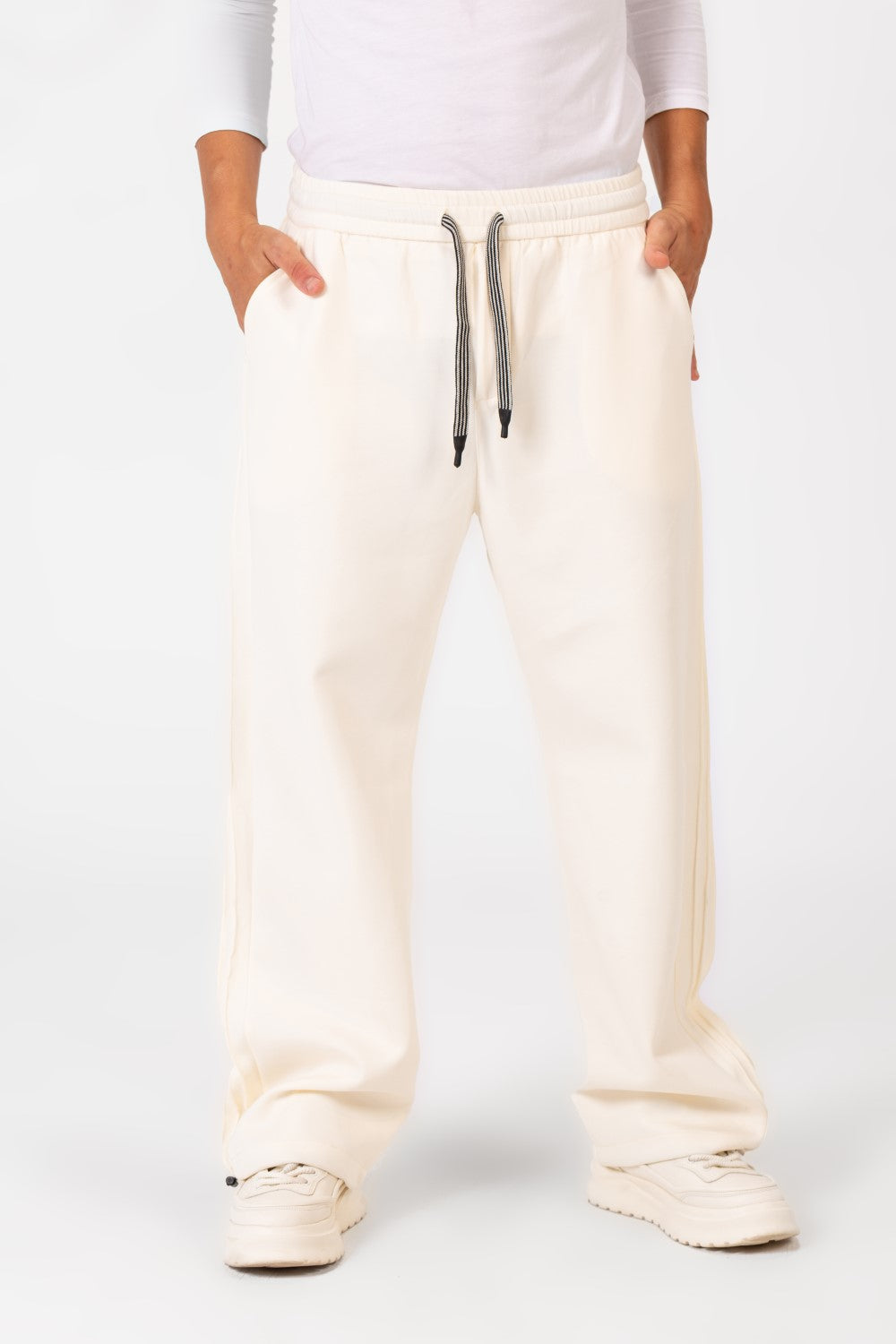 Men's Wide Leg Sweatpants With Elastic Waistband Drawstring And Modern Pockets For A Comfortable Fit
