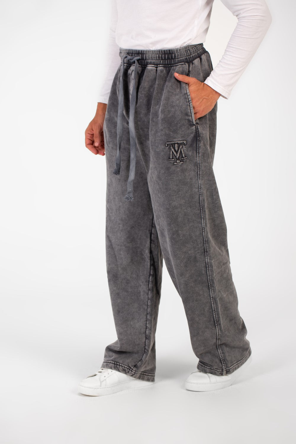 Men's Tomato Washed Oversized Sweatpants With Elastic Waistband And Drawstring High Quality