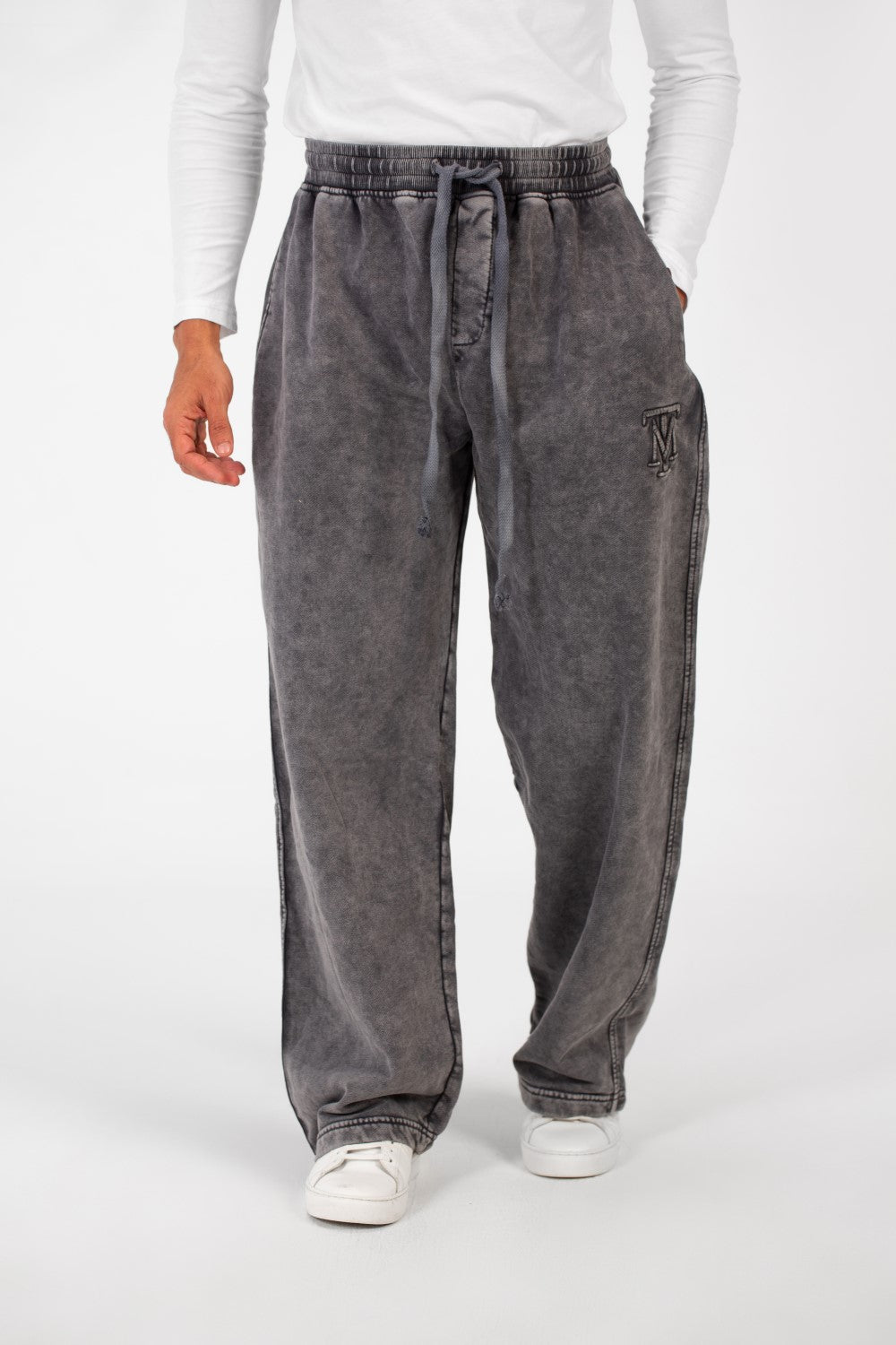 Men's Tomato Washed Oversized Sweatpants With Elastic Waistband And Drawstring High Quality