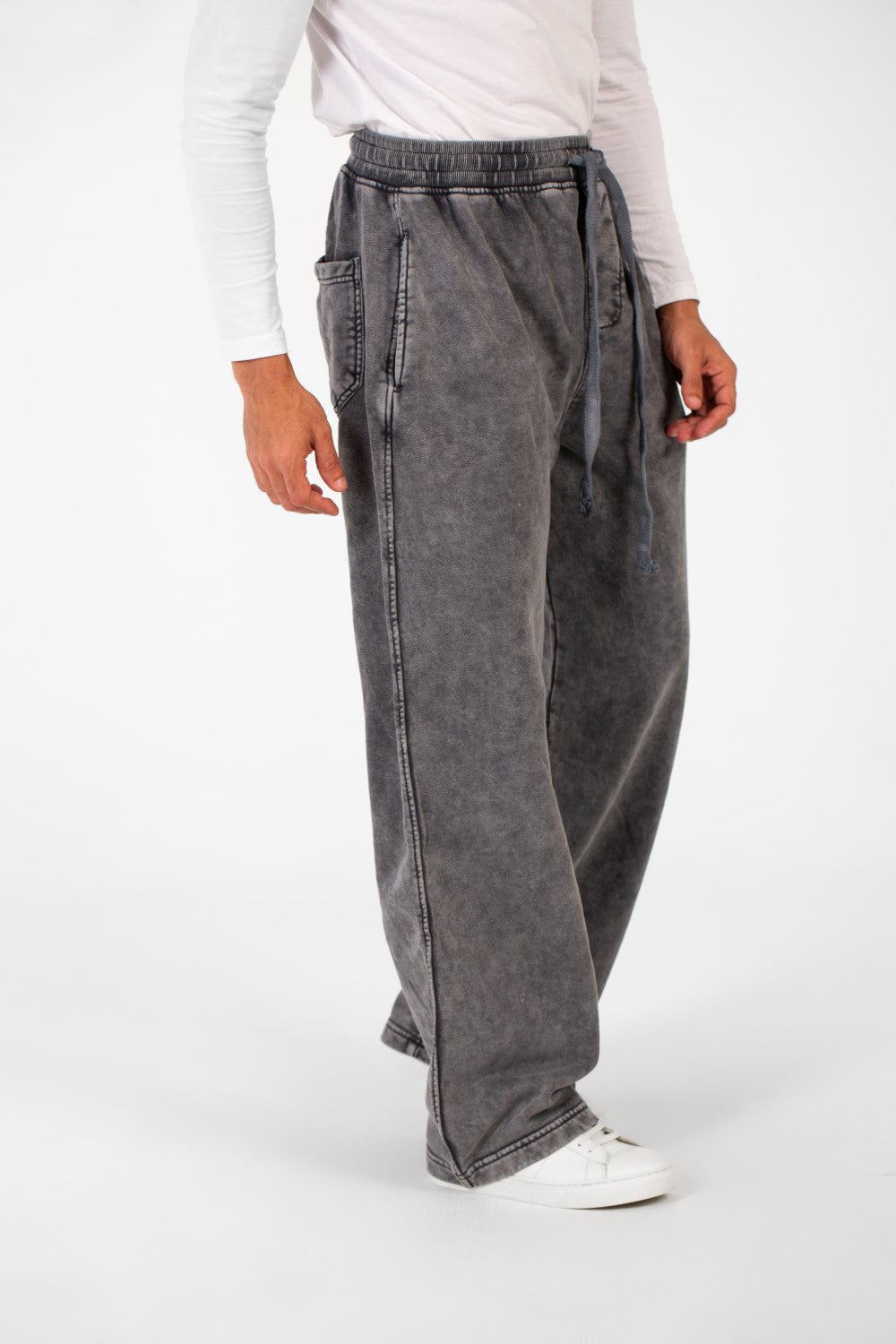 Men's Tomato Washed Oversized Sweatpants With Elastic Waistband And Drawstring High Quality