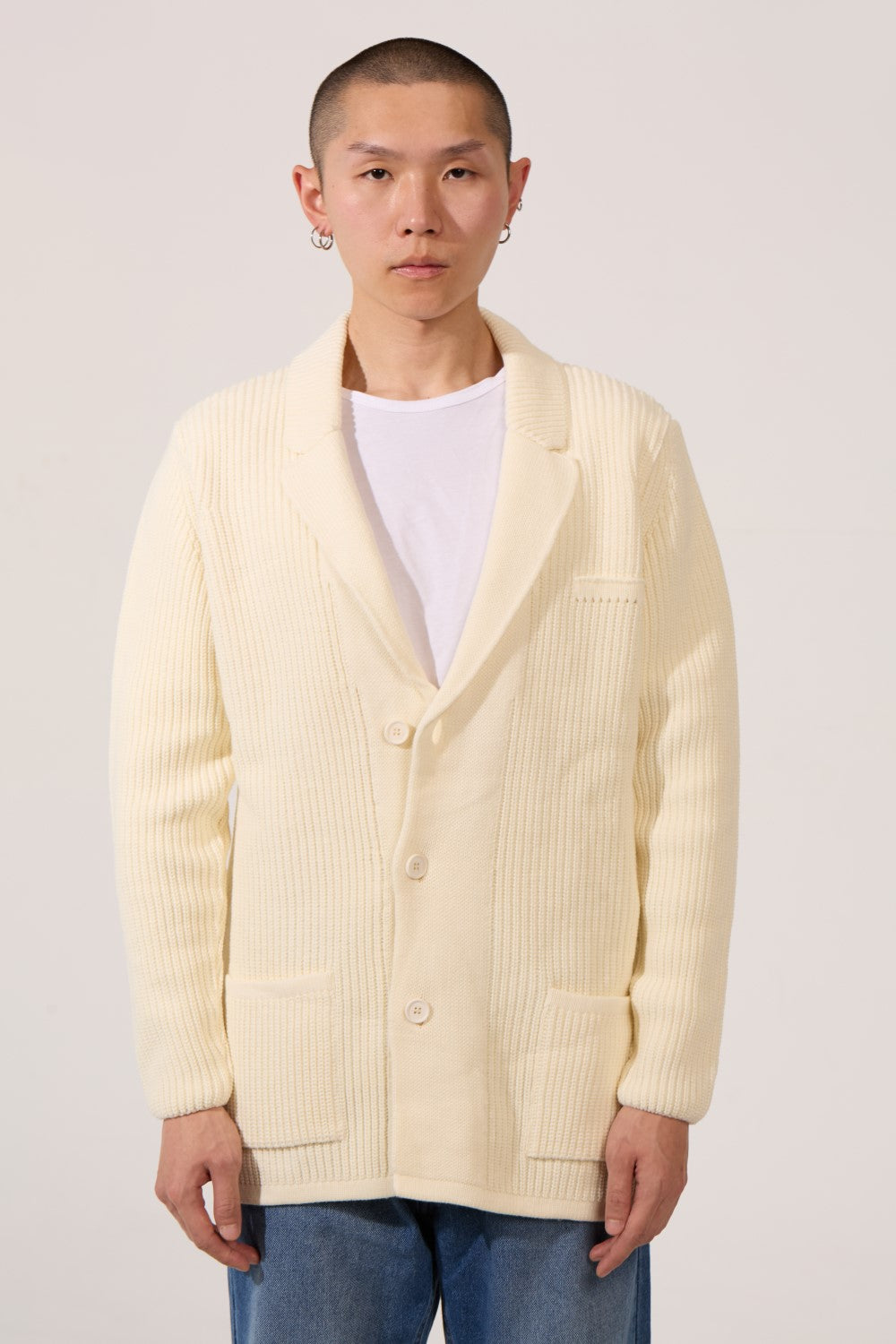 Men's Slim Fit Jumper Pullover with Front Buttons Pockets And Long Sleeves In Breathable Material