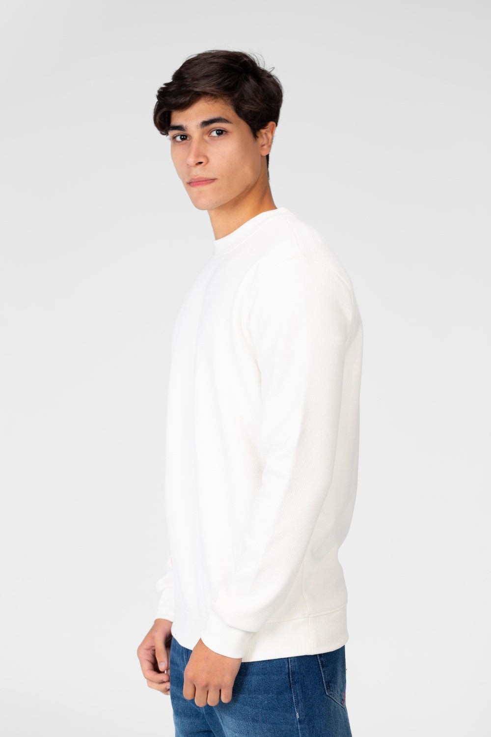 سويت شيرت رجالي برقبة دائرية بألوان أساسية