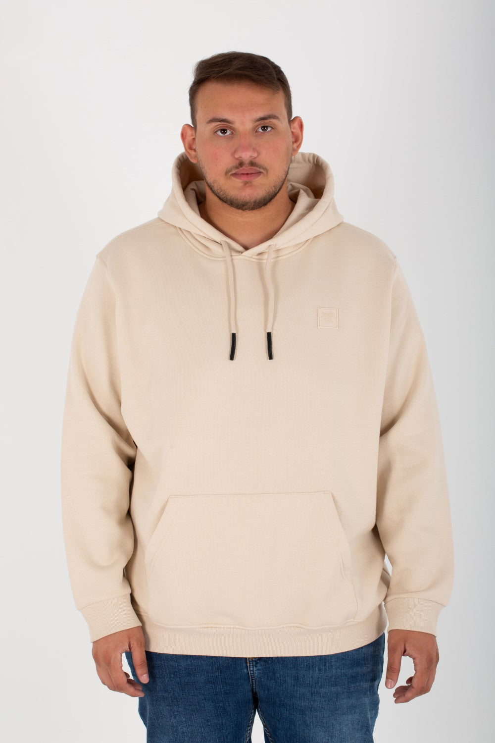 Men's Big Size Slim Fit Hoodie Made Of Comfort Melton Padded Front Printed Sweatshirt