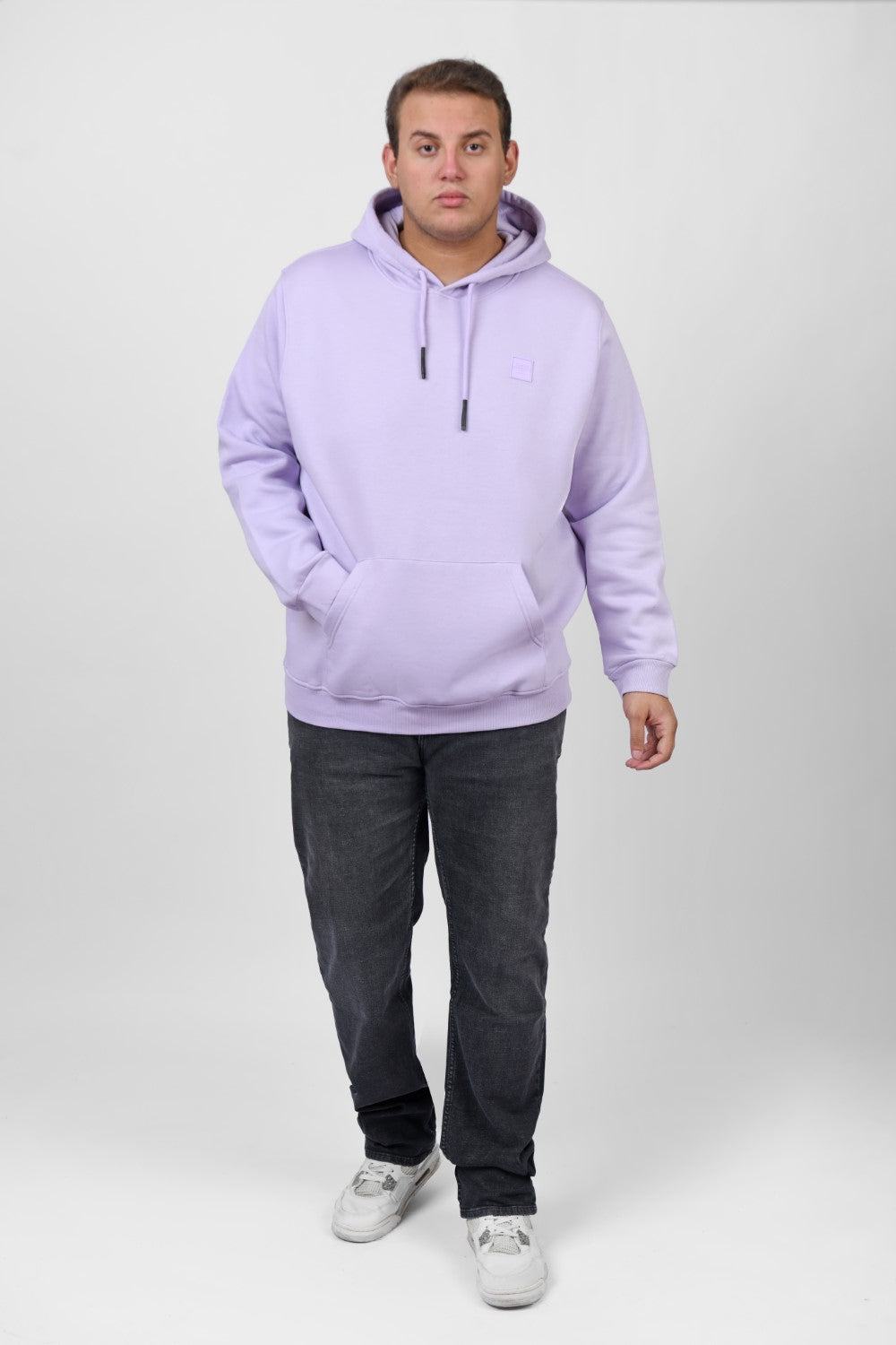 Men's Big Size Slim Fit Hoodie Made Of Comfort Melton Padded Front Printed Sweatshirt