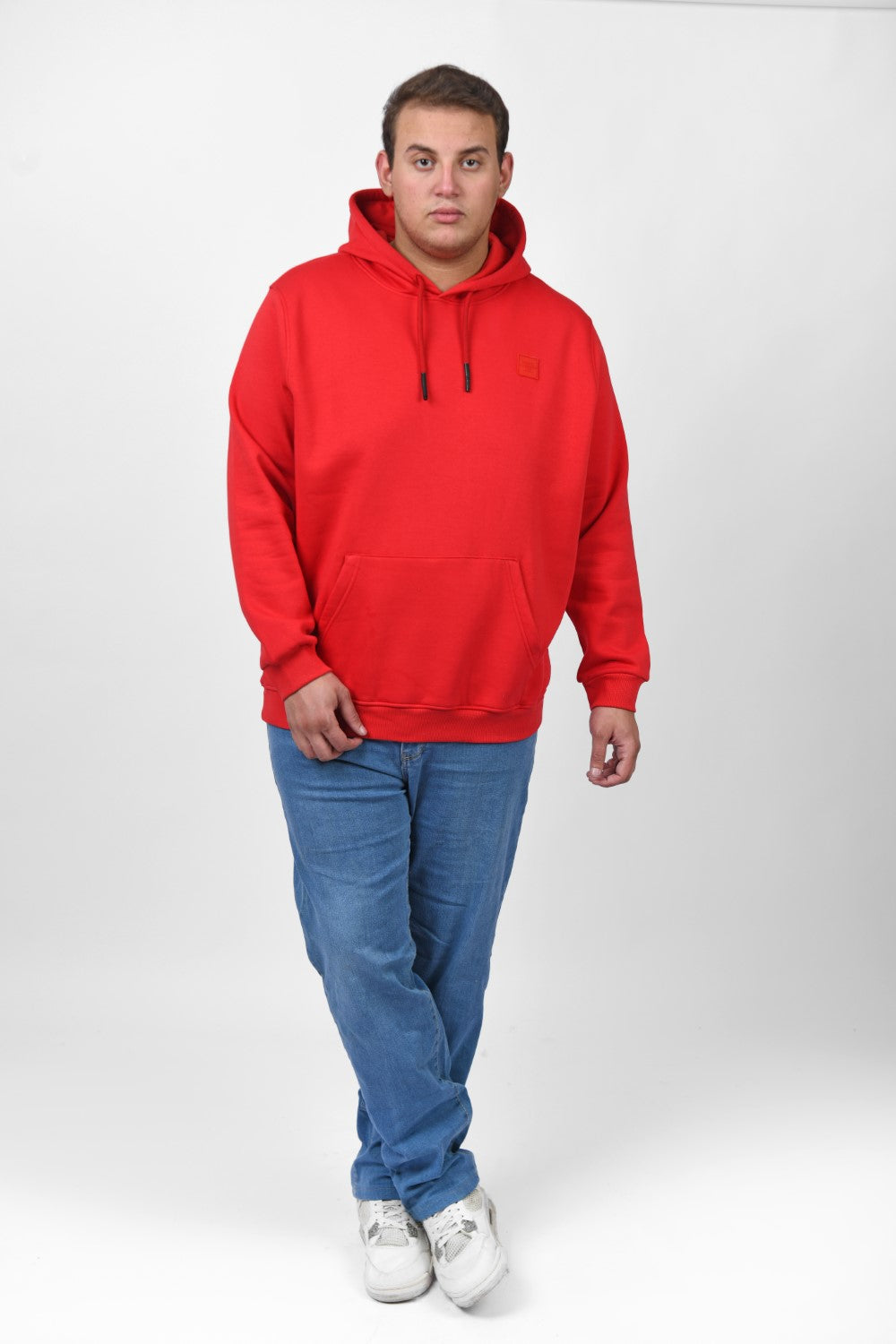 Men's Big Size Slim Fit Hoodie Made Of Comfort Melton Padded Front Printed Sweatshirt