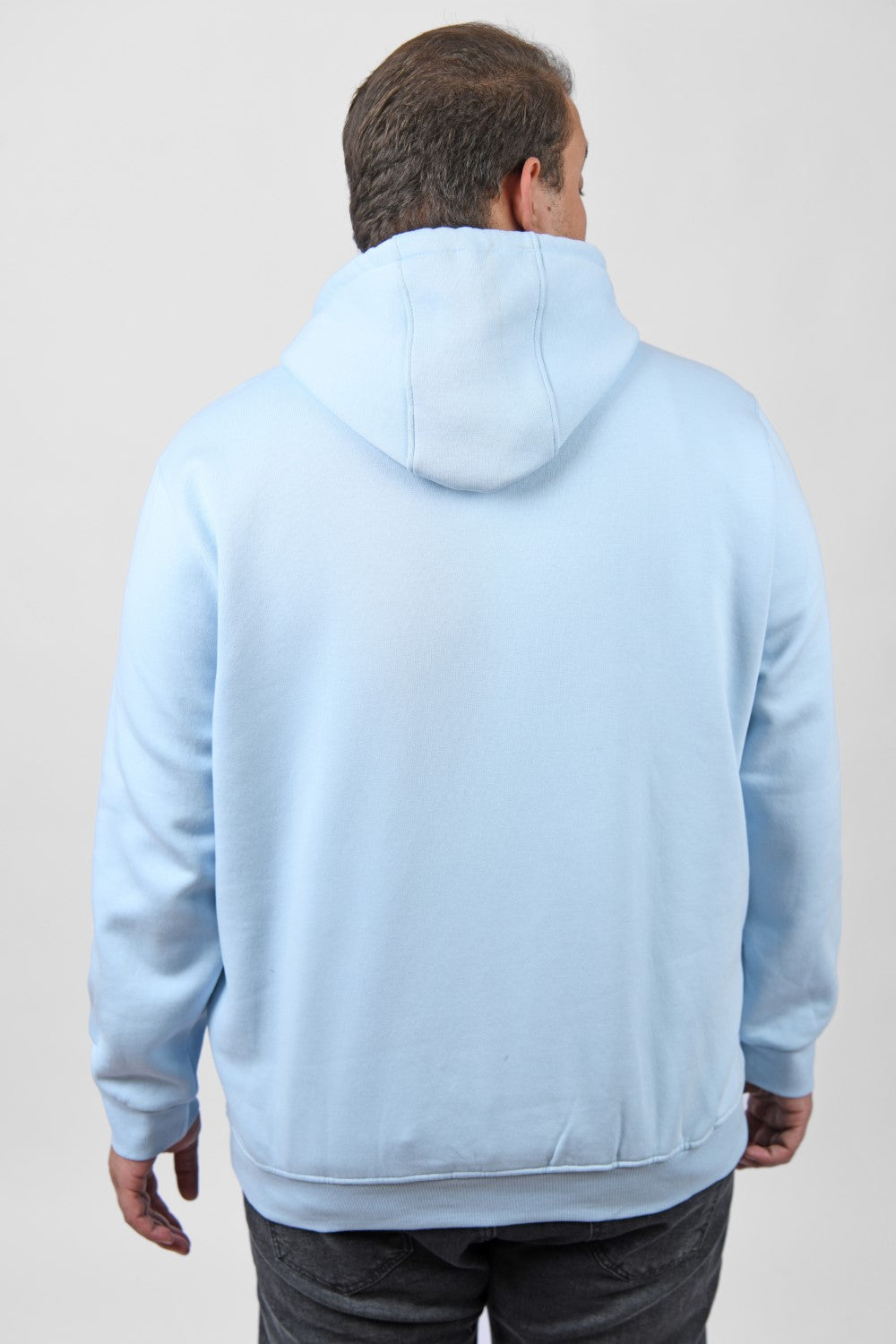 Men's Big Size Slim Fit Hoodie Made Of Comfort Melton Padded Front Printed Sweatshirt