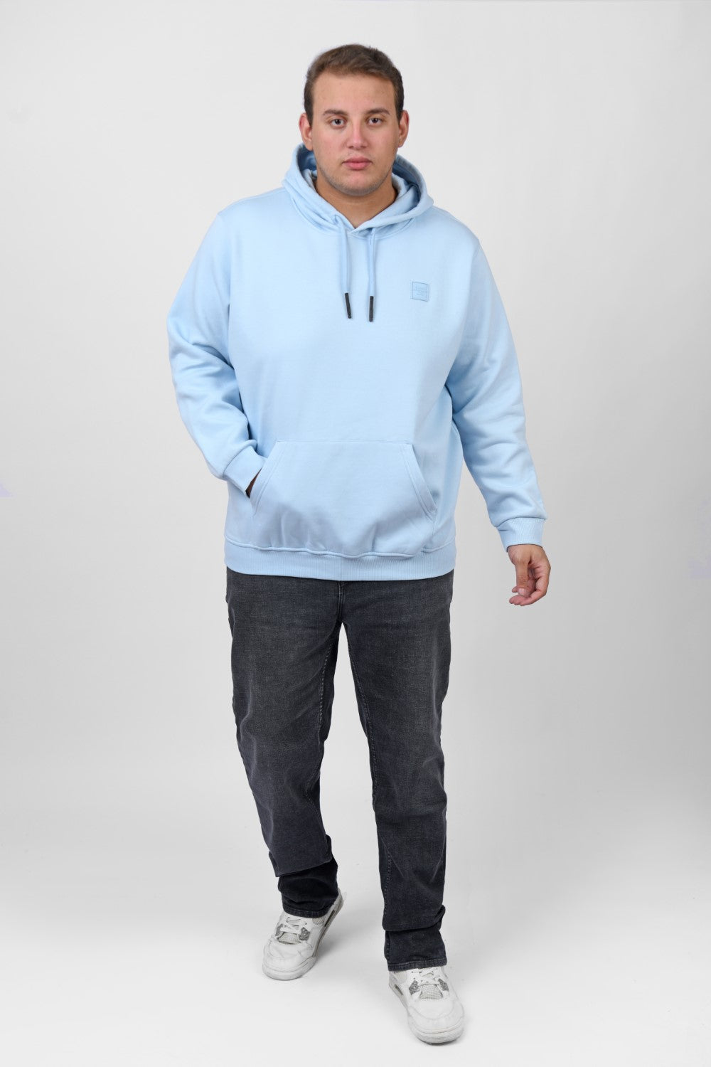 Men's Big Size Slim Fit Hoodie Made Of Comfort Melton Padded Front Printed Sweatshirt