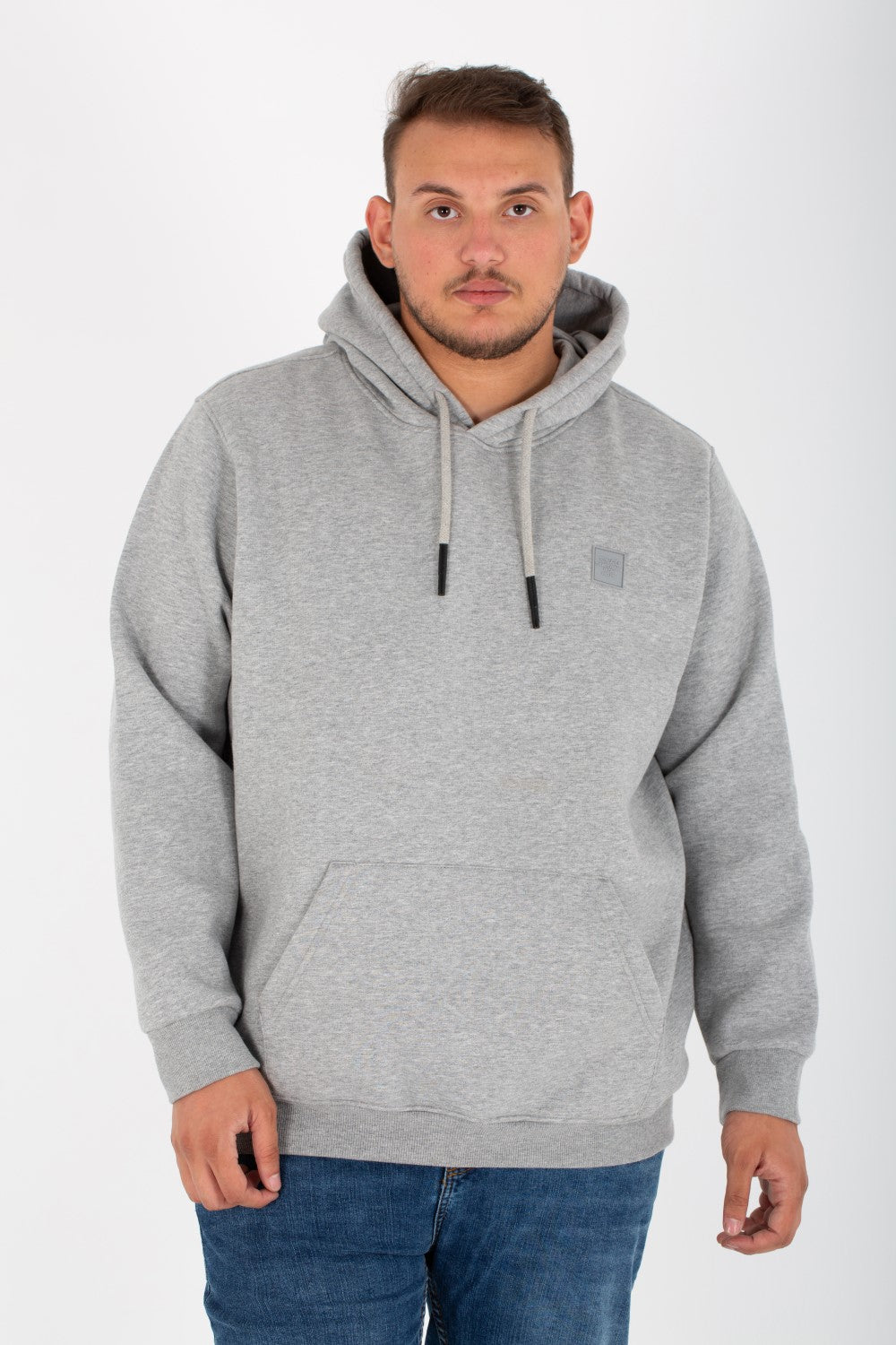Men's Big Size Slim Fit Hoodie Made Of Comfort Melton Padded Front Printed Sweatshirt