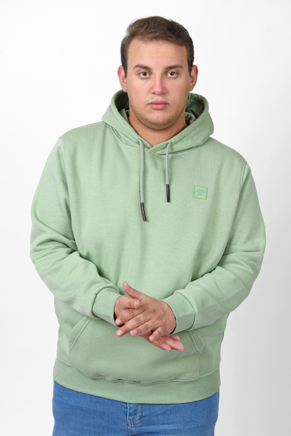 Men's Big Size Slim Fit Hoodie Made Of Comfort Melton Padded Front Printed Sweatshirt