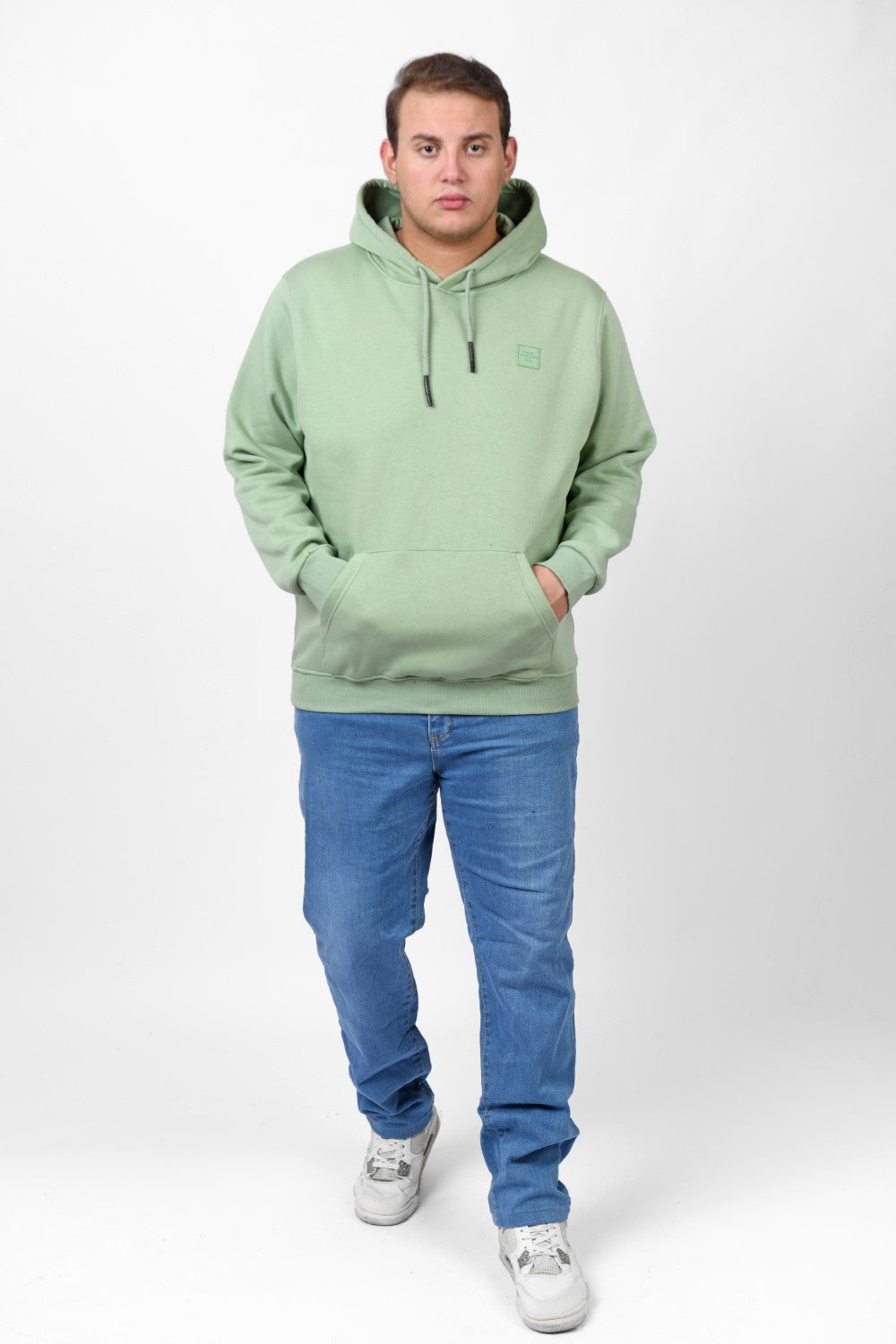 Men's Big Size Slim Fit Hoodie Made Of Comfort Melton Padded Front Printed Sweatshirt