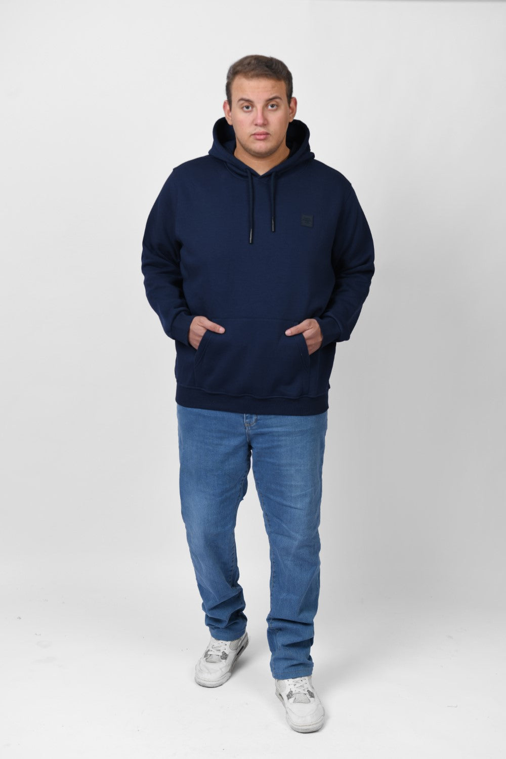 Men's Big Size Slim Fit Hoodie Made Of Comfort Melton Padded Front Printed Sweatshirt