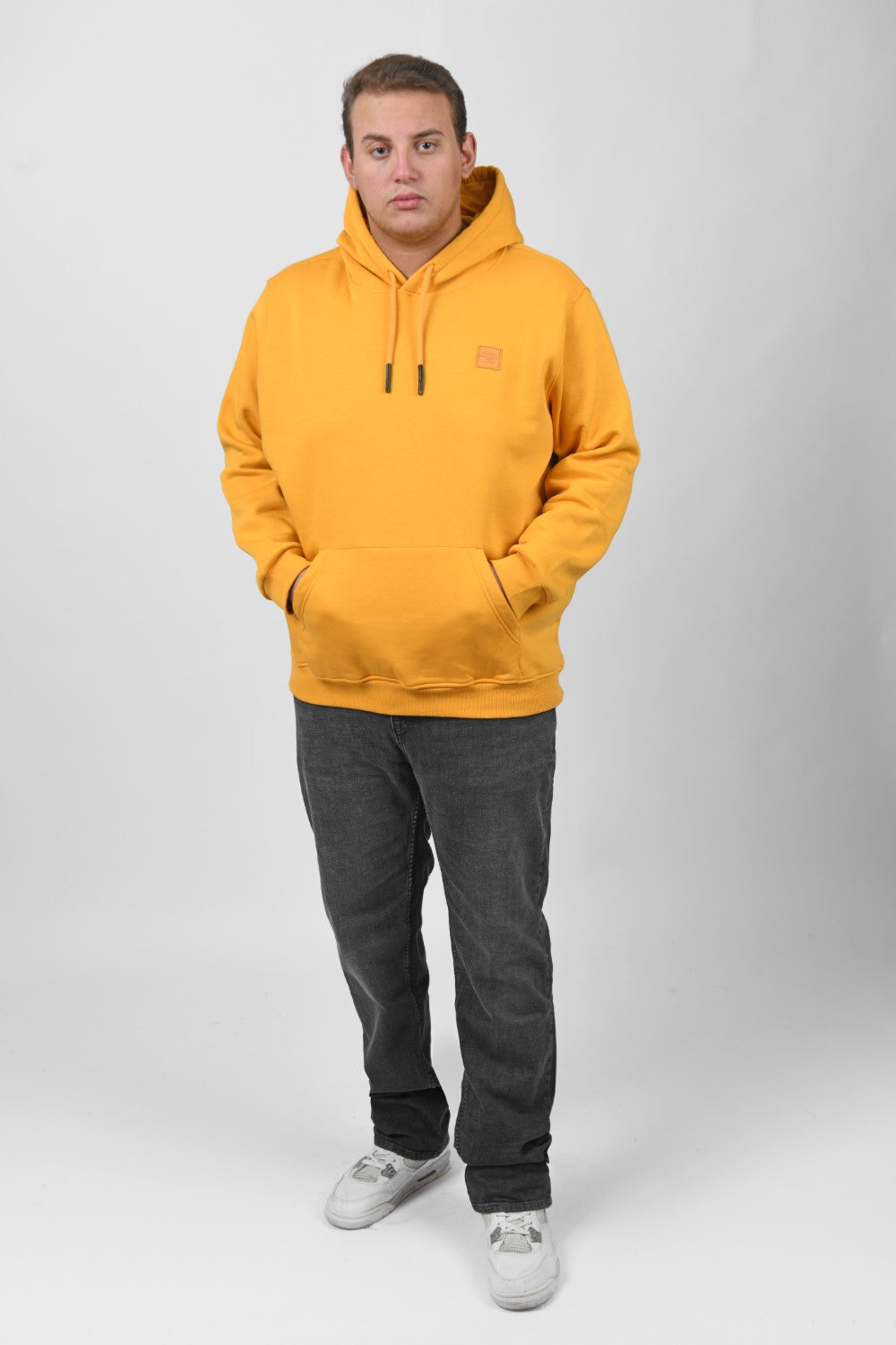 Men's Big Size Slim Fit Hoodie Made Of Comfort Melton Padded Front Printed Sweatshirt