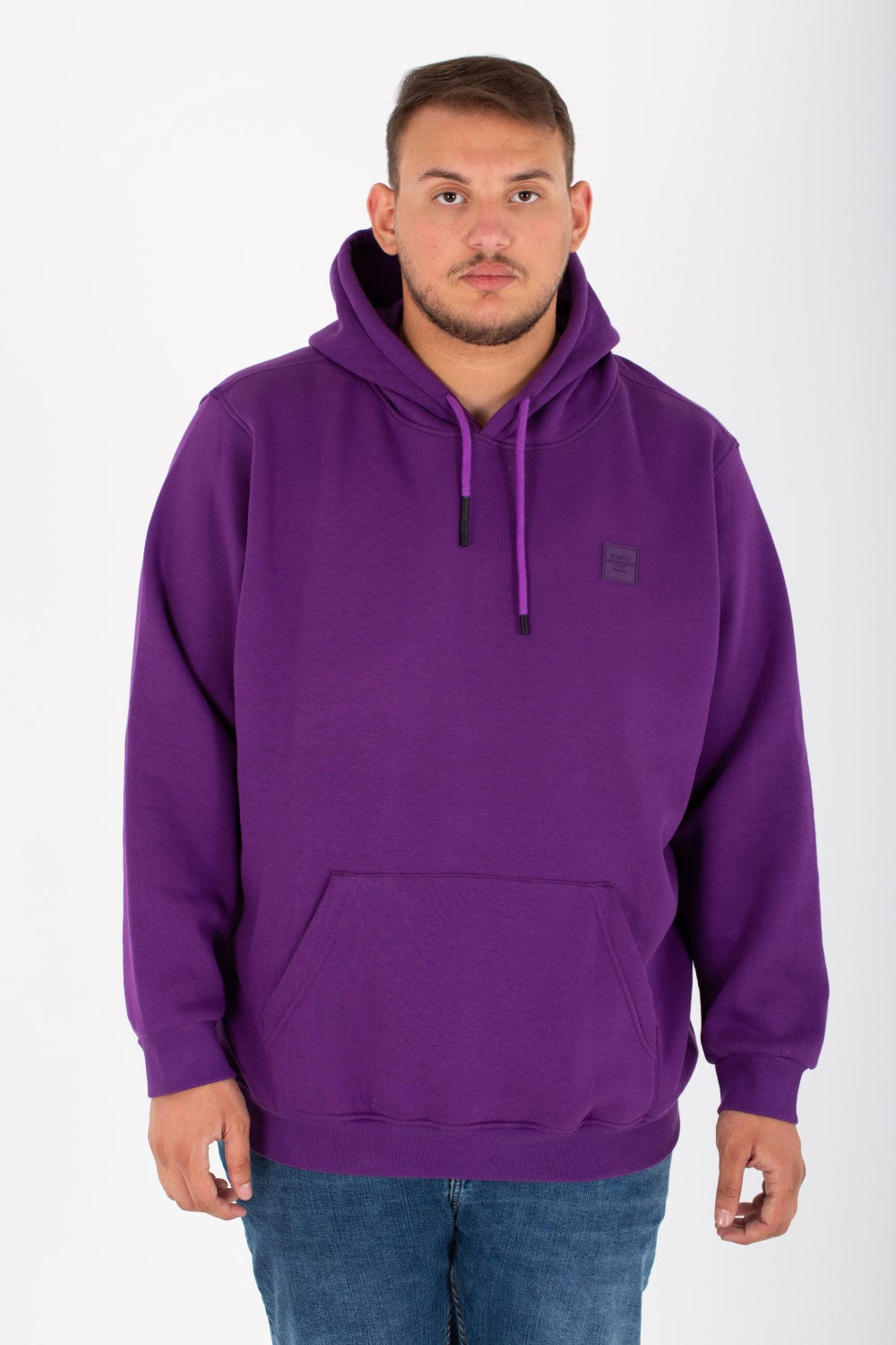 Men's Big Size Slim Fit Hoodie Made Of Comfort Melton Padded Front Printed Sweatshirt