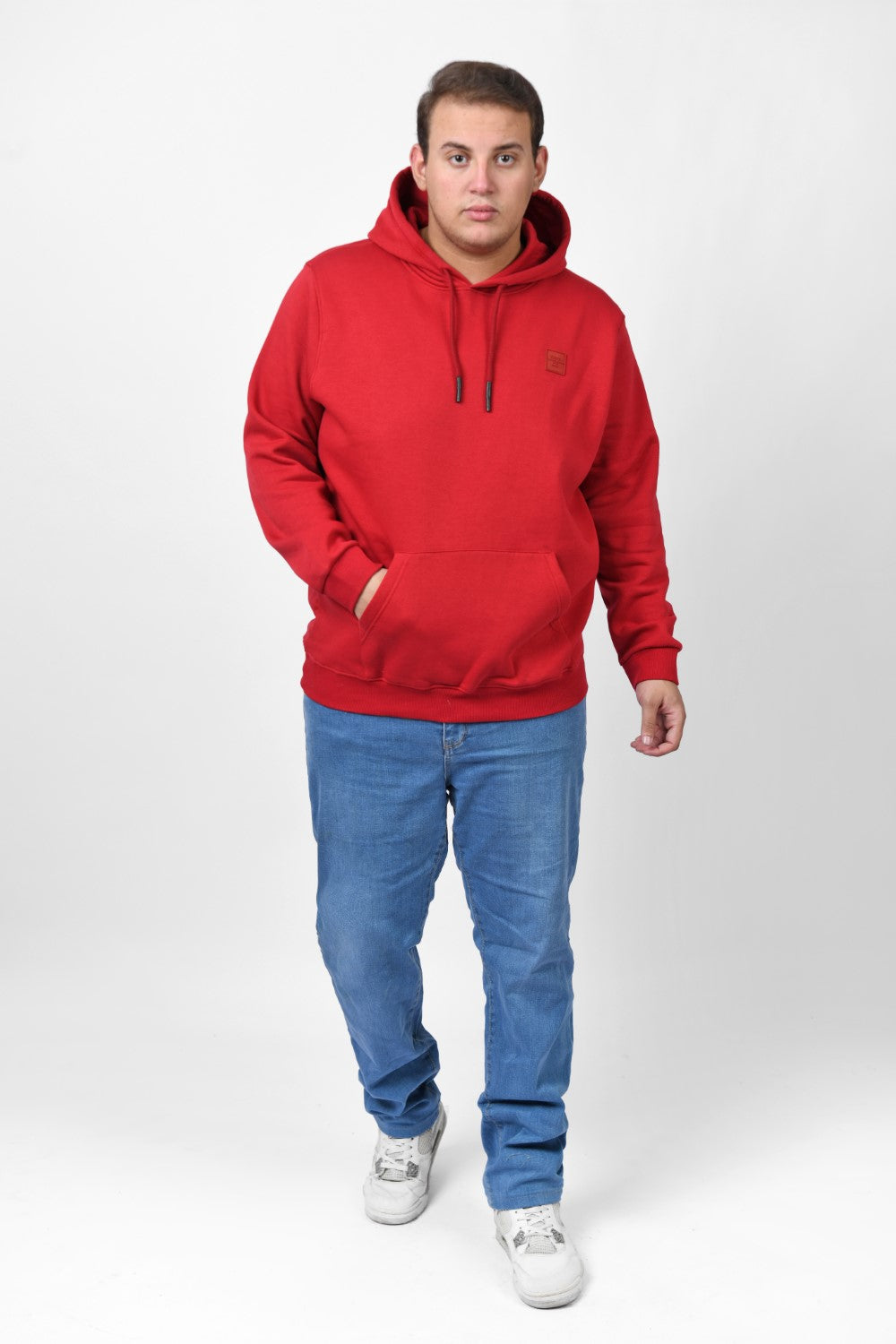 Men's Big Size Slim Fit Hoodie Made Of Comfort Melton Padded Front Printed Sweatshirt